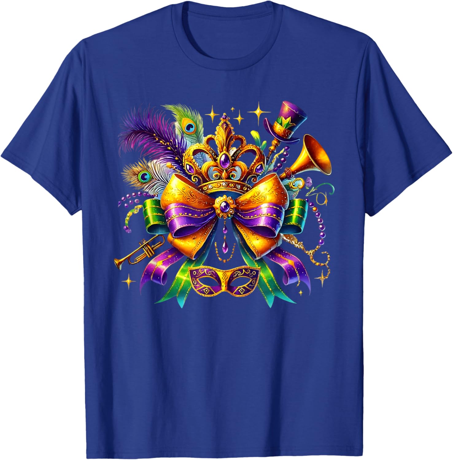 Mardi Gras Coquette Bow T-Shirt for Women and Girls - Festive Style - 7