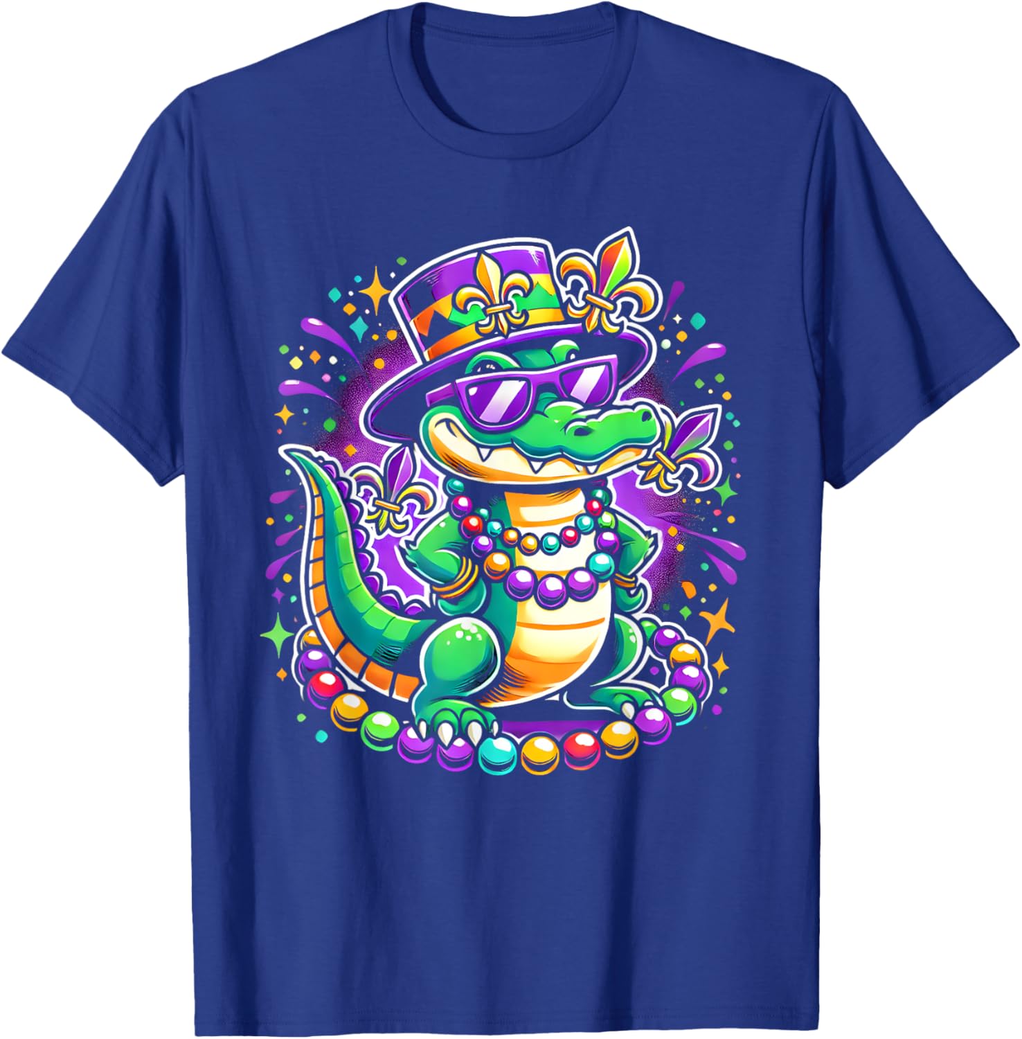 Mardigator Mardi Gras Alligator T-Shirt for Men and Women - 6