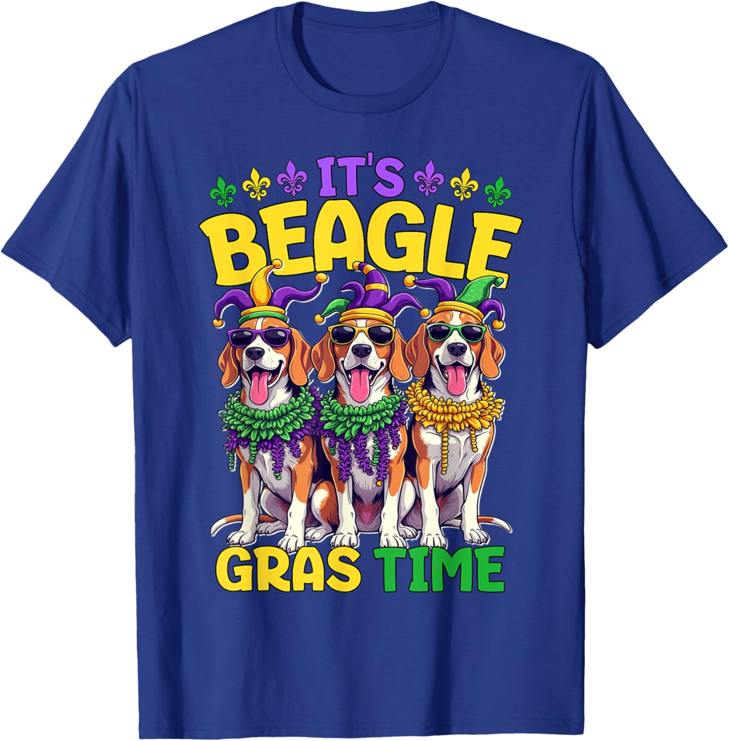 Mardi Gras Beagle Time T-Shirt for Fun Celebrations and Festivities - 18