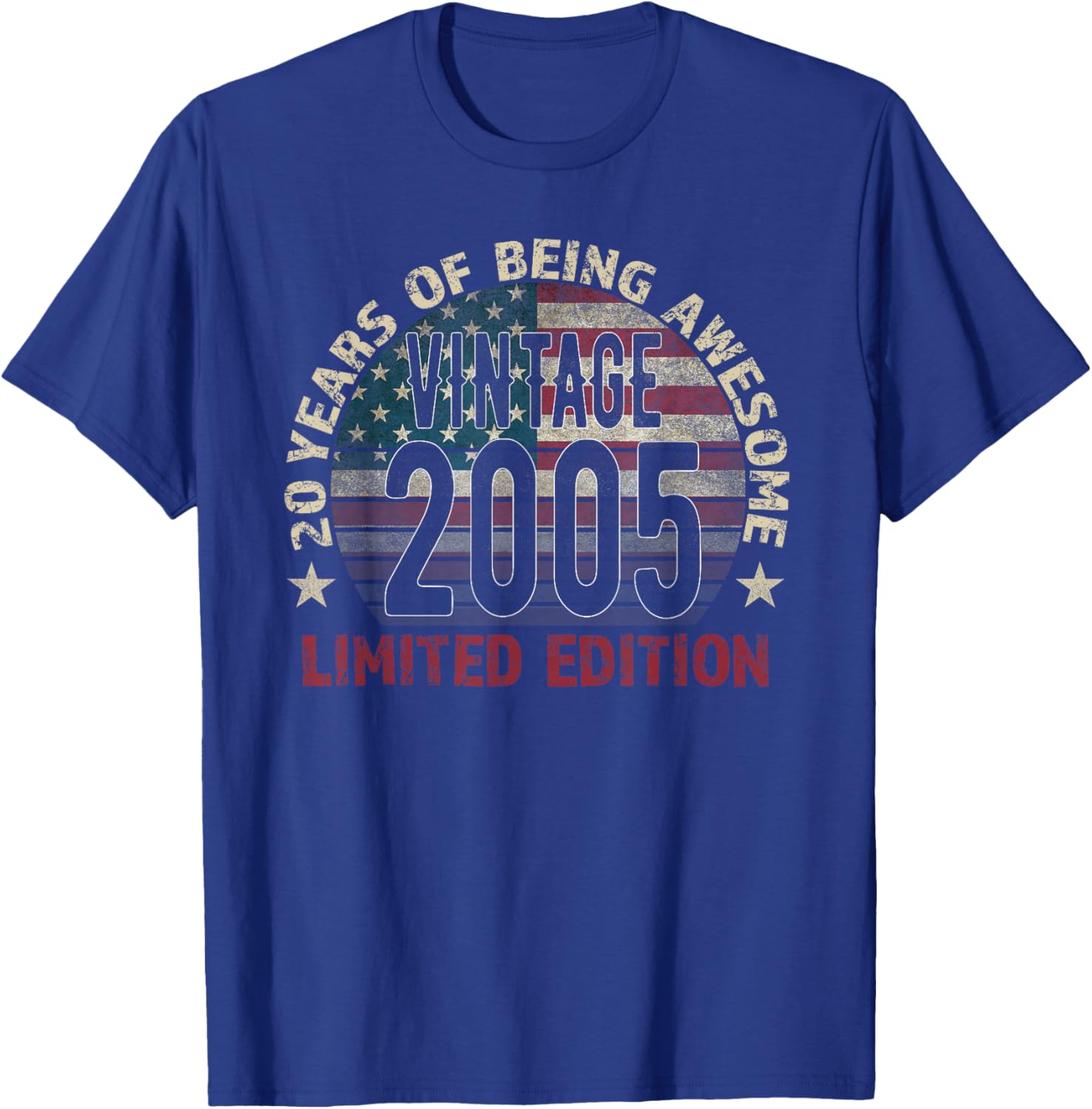 Vintage 20th Birthday Gift T-Shirt for Men Born 2005 Turning 20 Years Old - 1