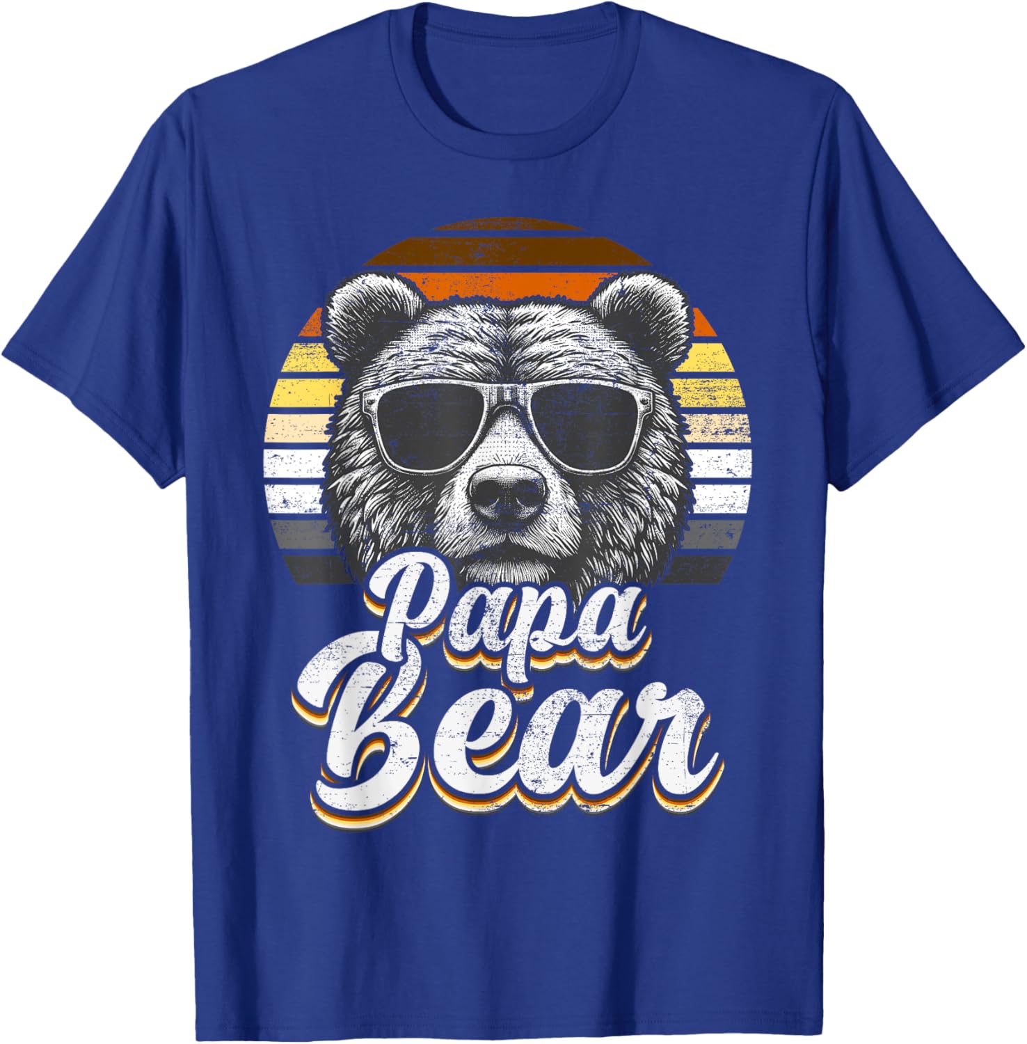 Papa Bear Gay Pride Retro Vintage Flag T-Shirt for LGBTQ+ Pride Fans - 1