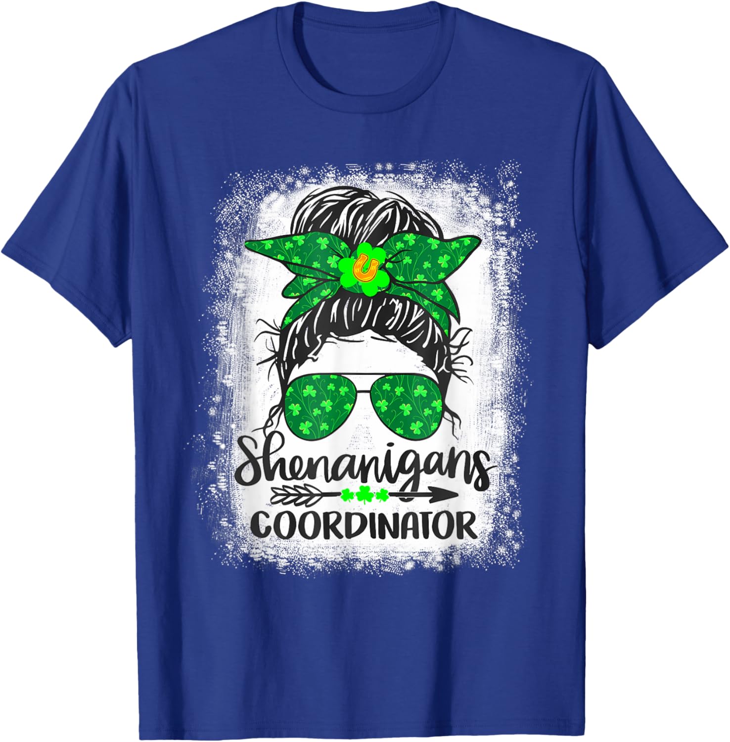 Shenanigans Coordinator Messy Bun St Patricks Day Women's T-Shirt - 3