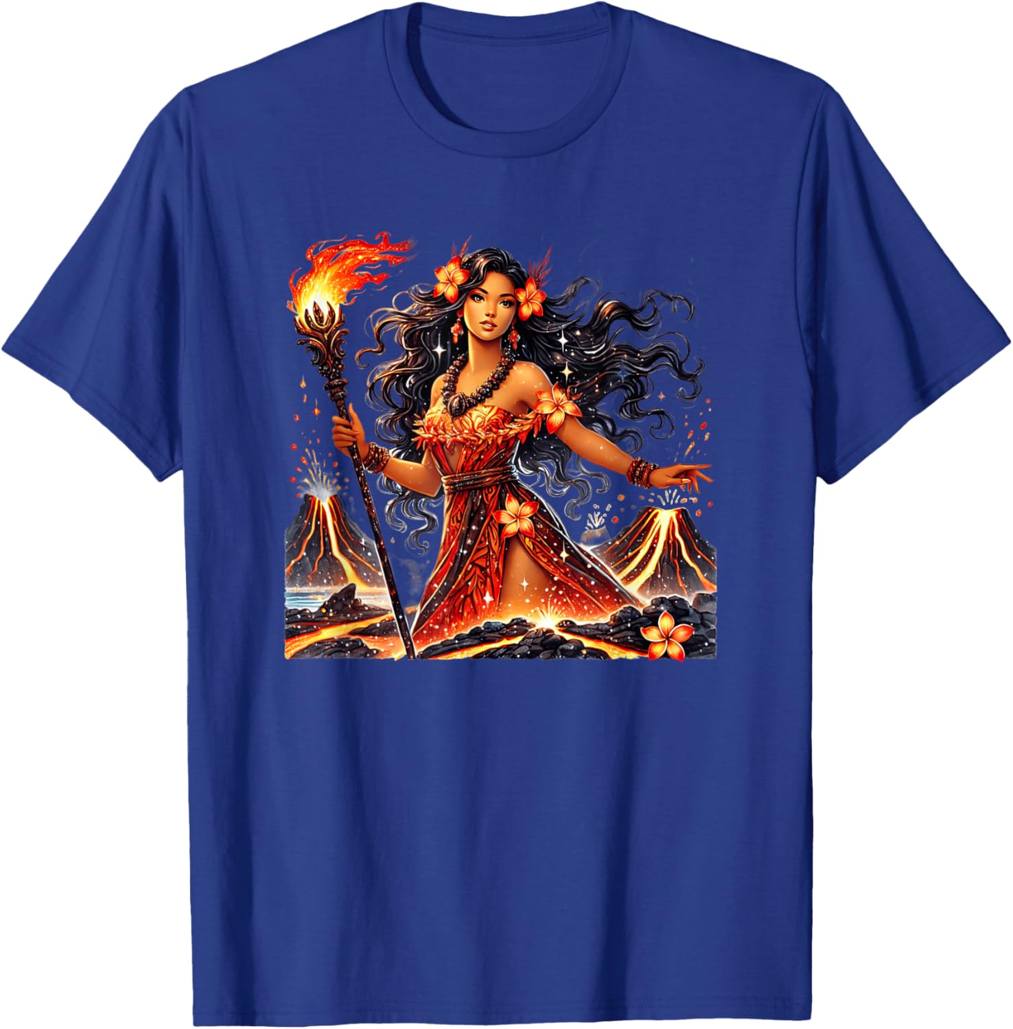 Hawaiian Goddess Pele Fire Transformation T-Shirt for Nature Lovers - 26