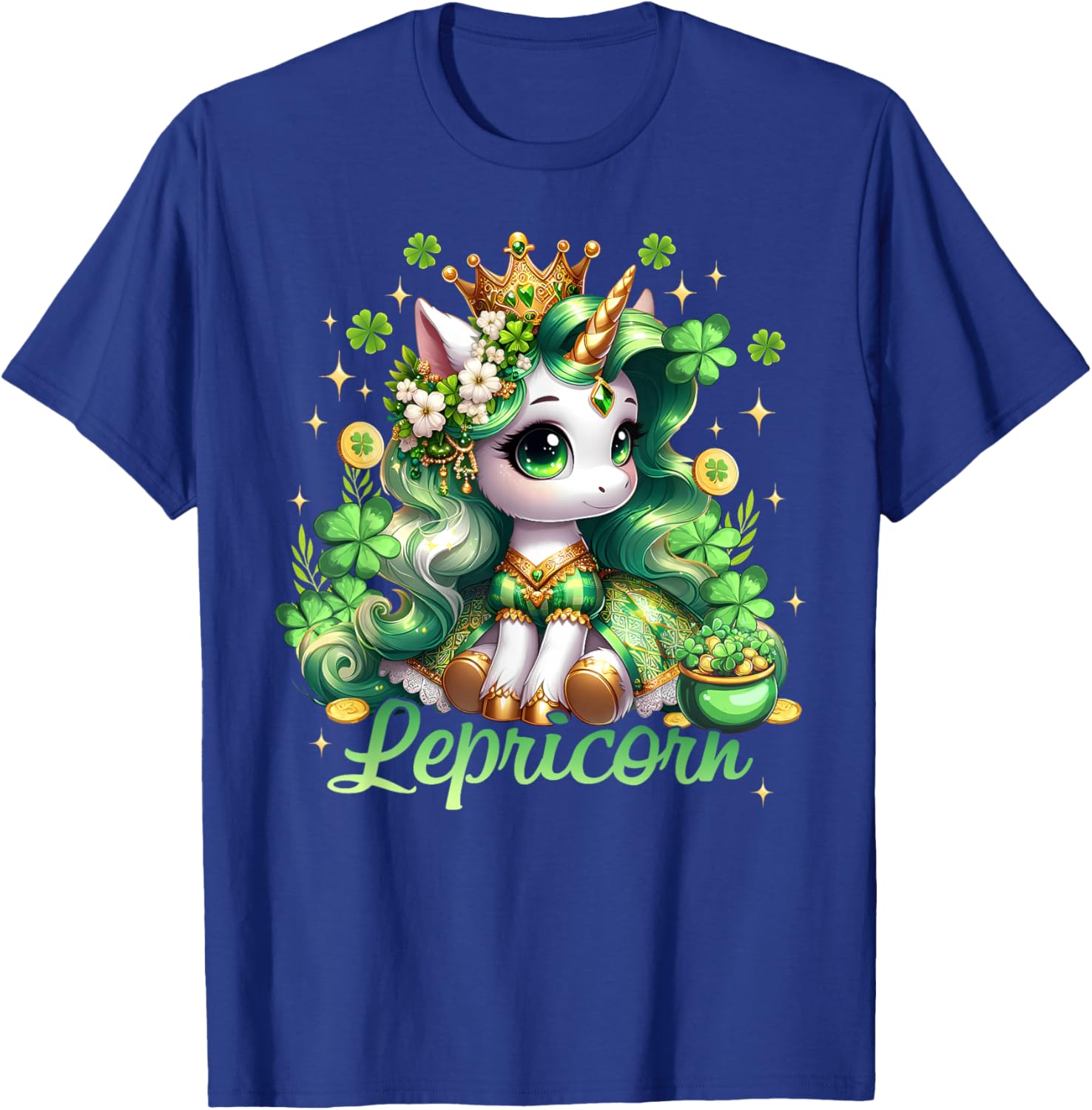 Lepricorn Unicorn St Patricks Day Girls T-Shirt for Kids Fun Style - 16