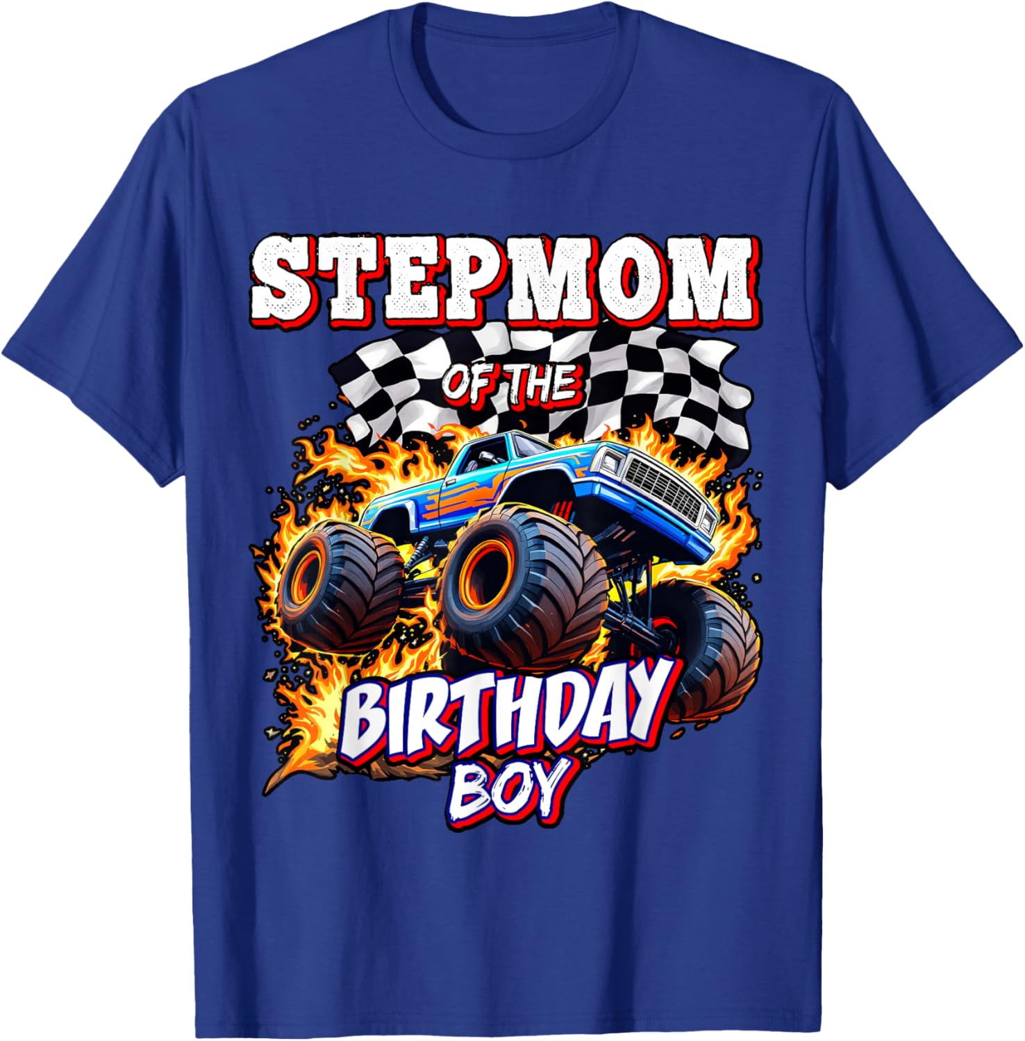Stepmom of the Birthday Boy Monster Truck T-Shirt for Fun Celebrations - 2