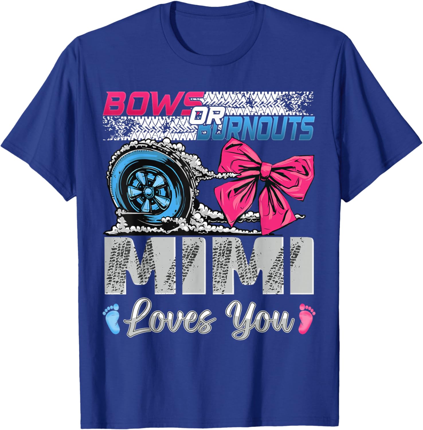 Burnouts or Bows Mimi Loves You Gender Reveal Party T-Shirt for Kids - 6