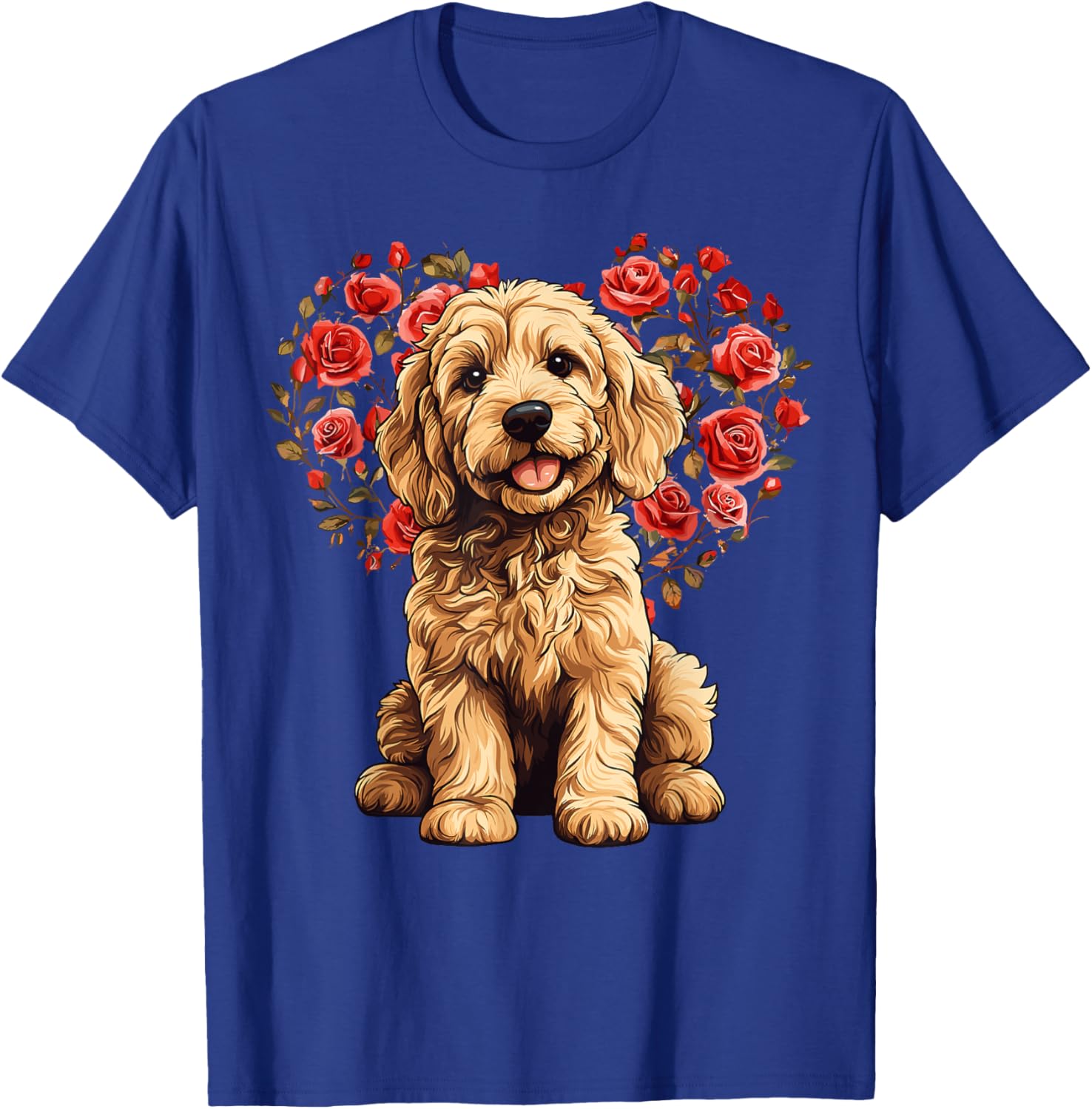 Goldendoodle Valentine’s Day Floral Heart T-Shirt for Dog Lovers - 15