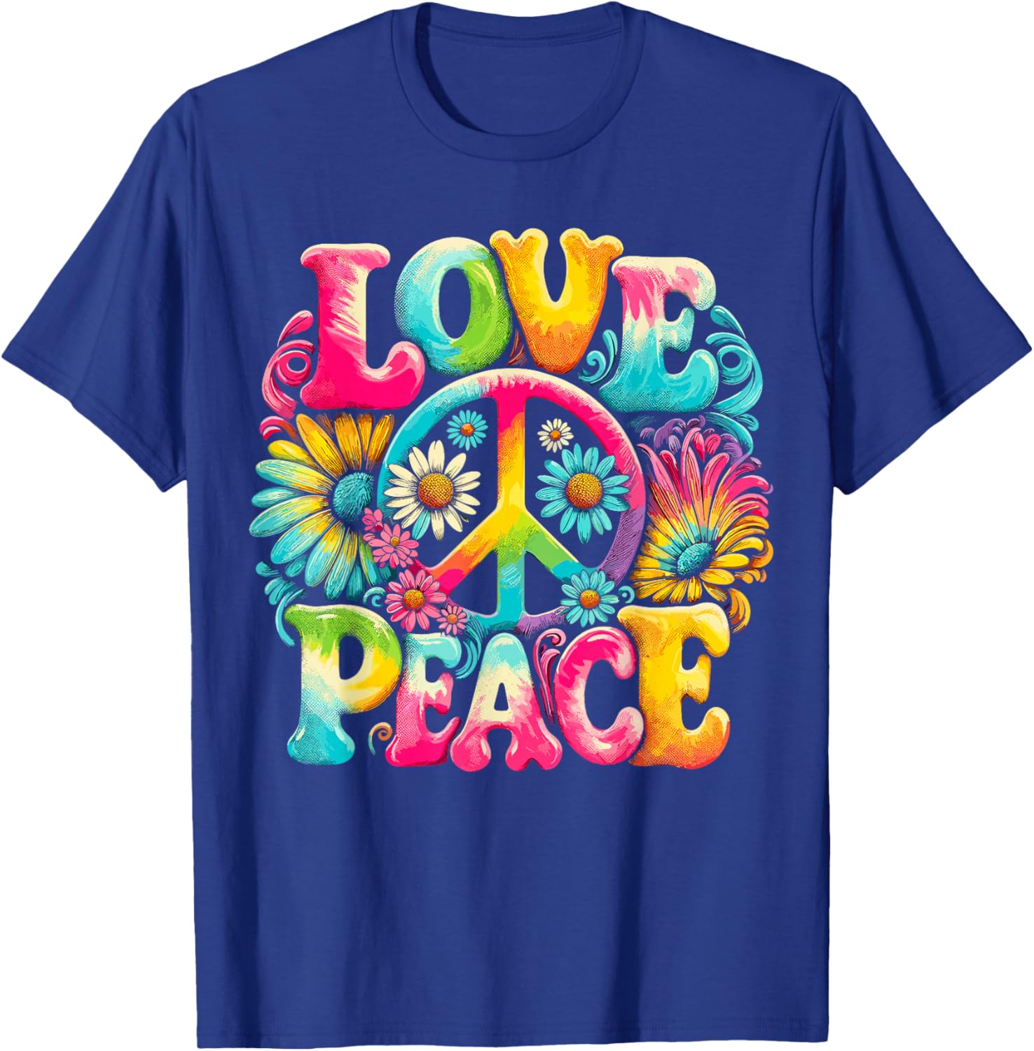 Hippie Tie Dye T-Shirt with Peace Sign and Love Design for Trendy Style - 2