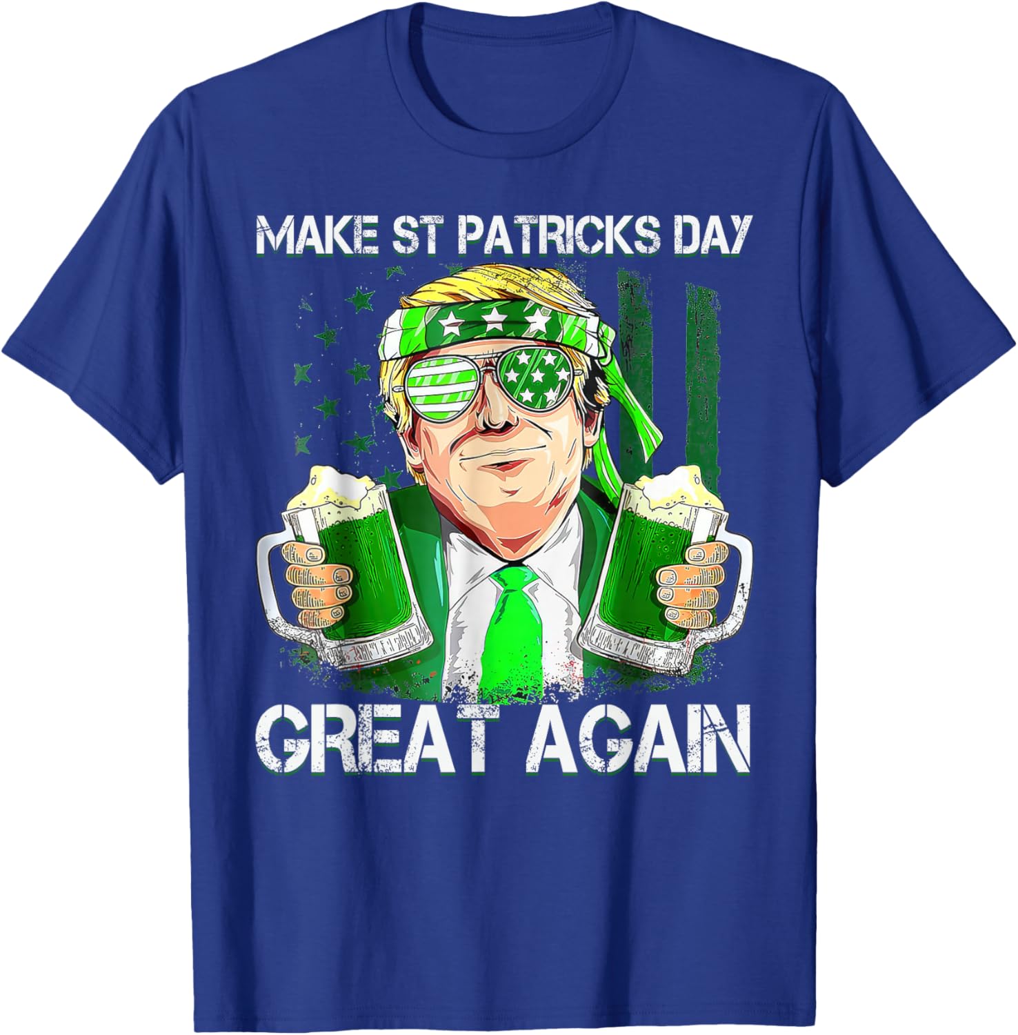 Funny St Patricks Day T-Shirt for Men and Women with US Flag Design - 16