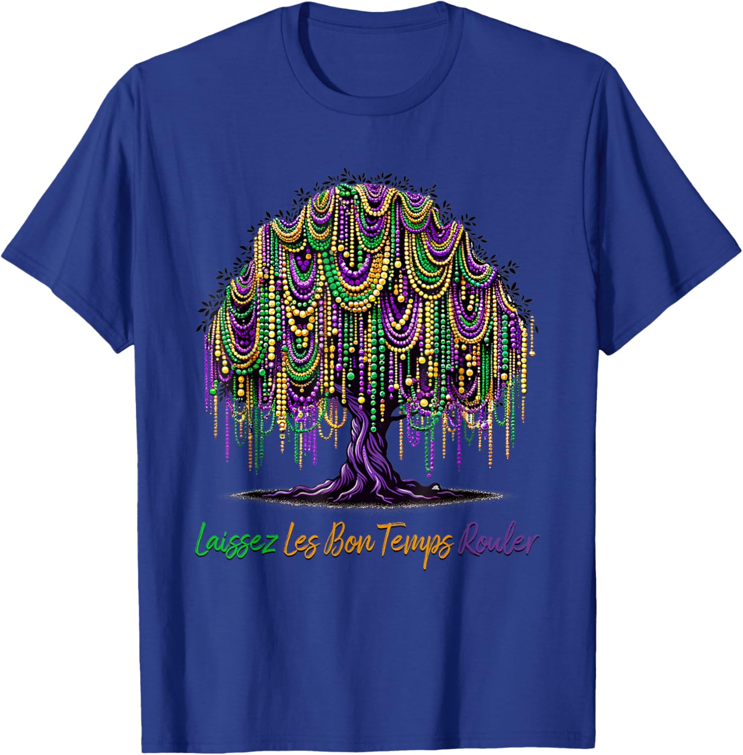 Laissez Les Bon Temps Rouler Mardi Gras Tree Beads T-Shirt for Festive Fun - 17