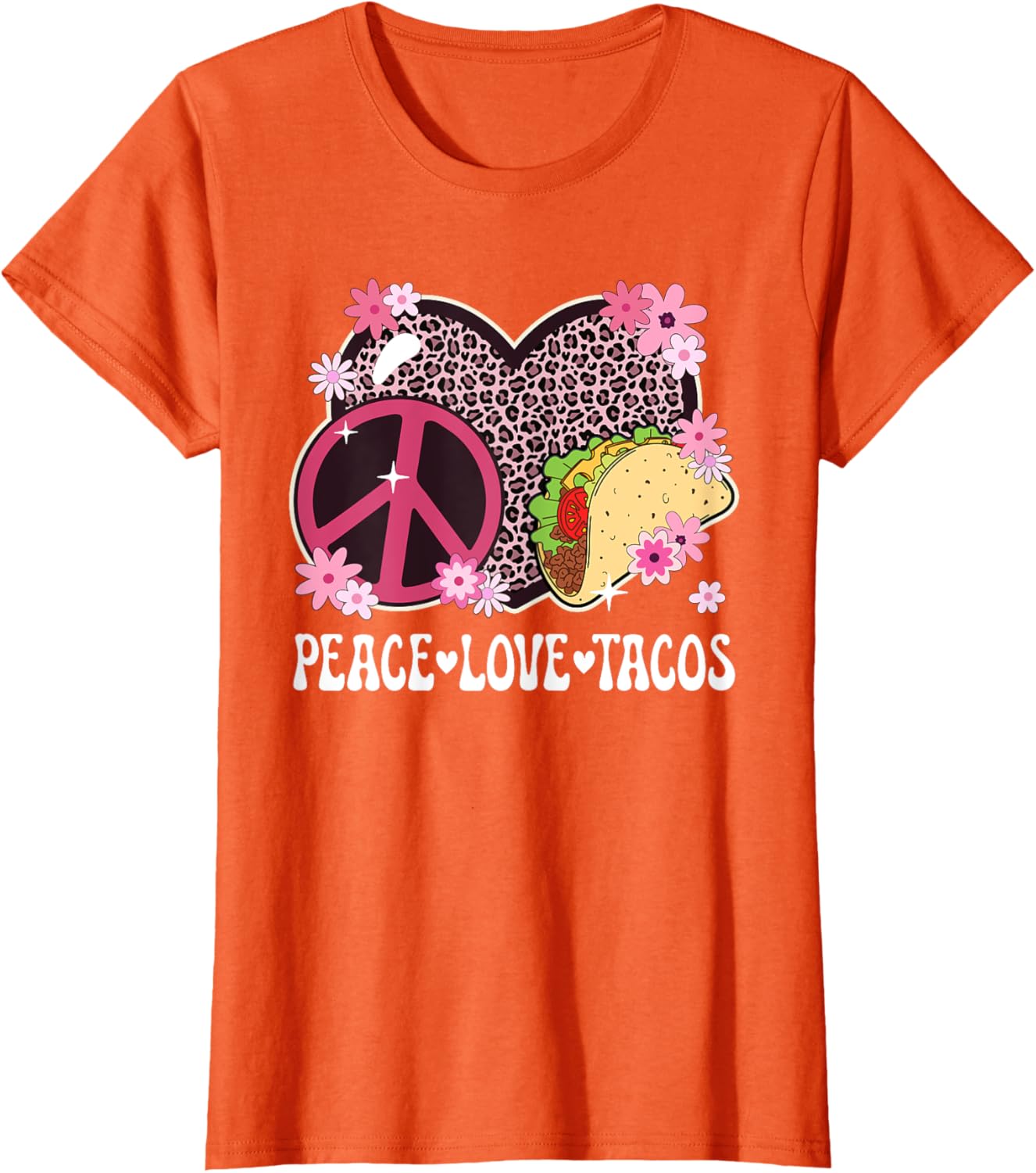 Peace Love Tacos Leopard Print Taco Tuesday T-Shirt for Women - 10