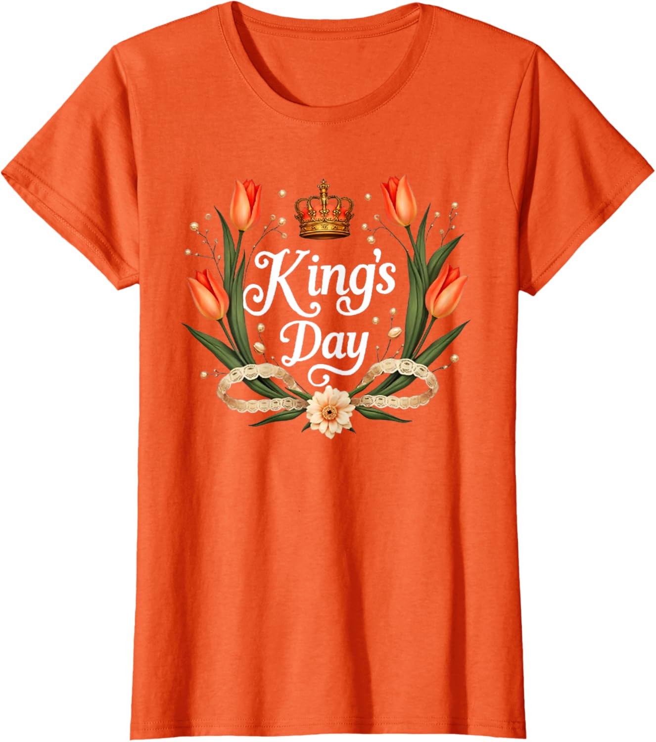Funny Crown Kings Day T-Shirt for Women - Koningsdag Netherlands 2025 - 1