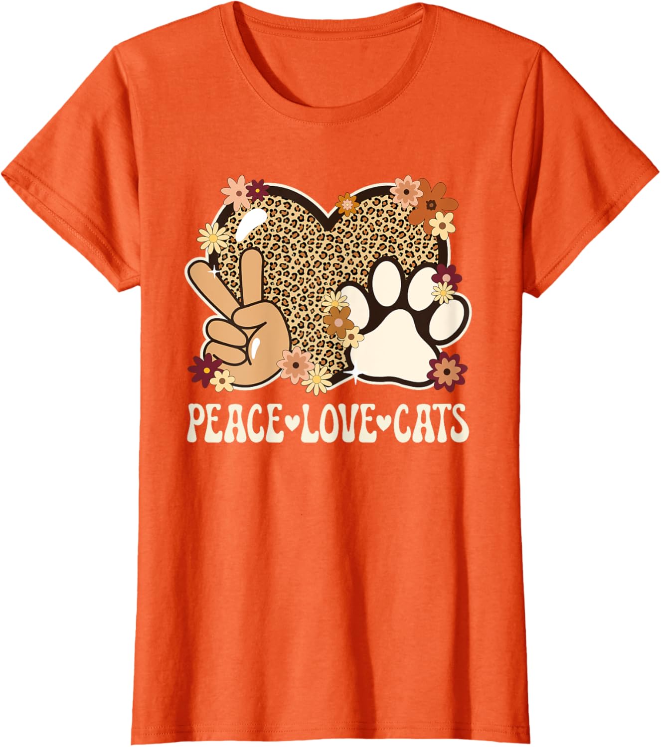 Cute Cat Lover T-Shirt with Leopard Print for Stylish Women - 12