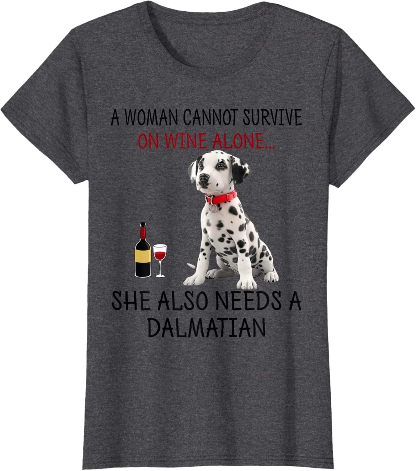 Funny Dalmatian Dog T-Shirt for Women Who Love Wine and Humor - 3