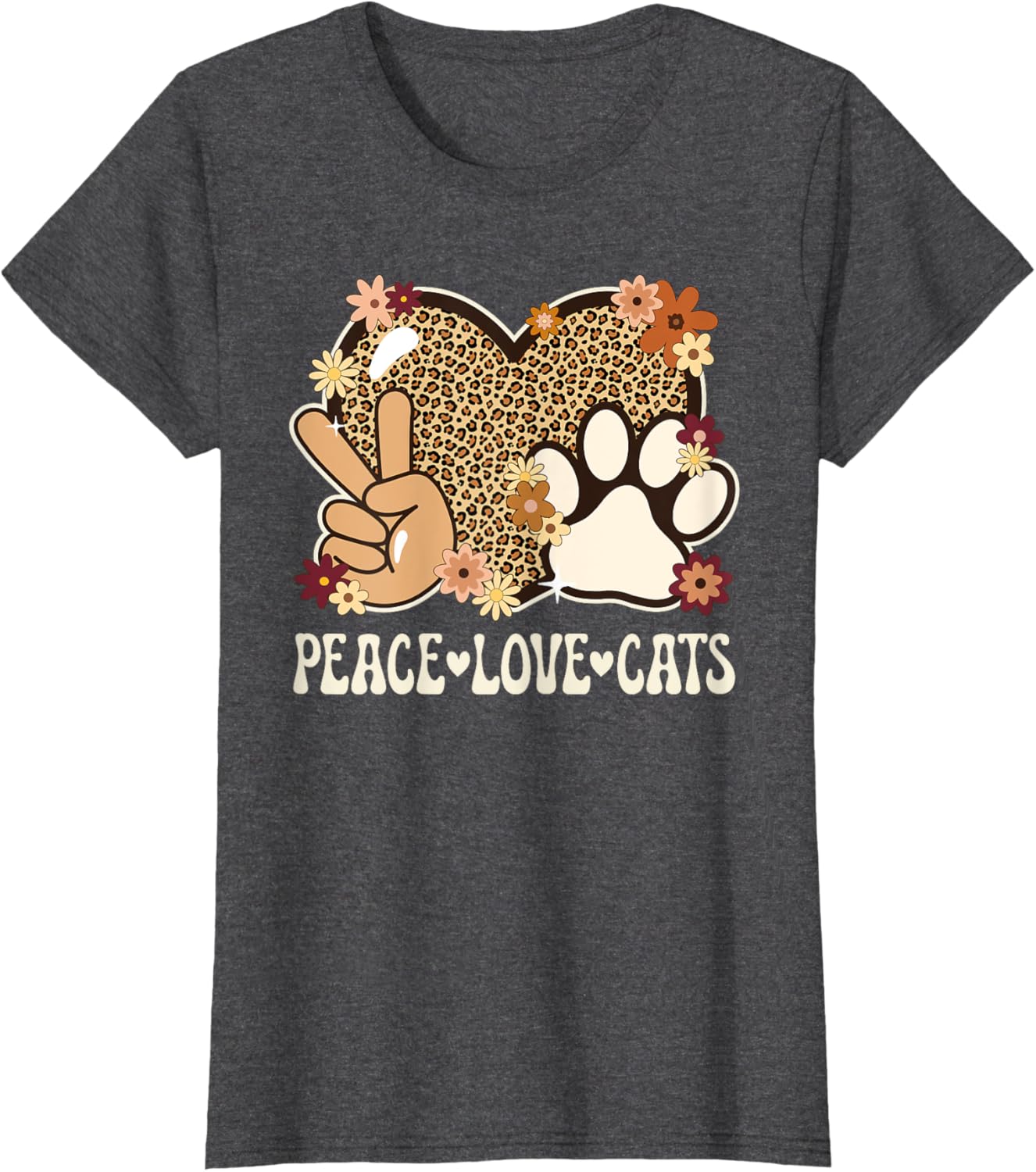 Cute Cat Lover T-Shirt with Leopard Print for Stylish Women - 15
