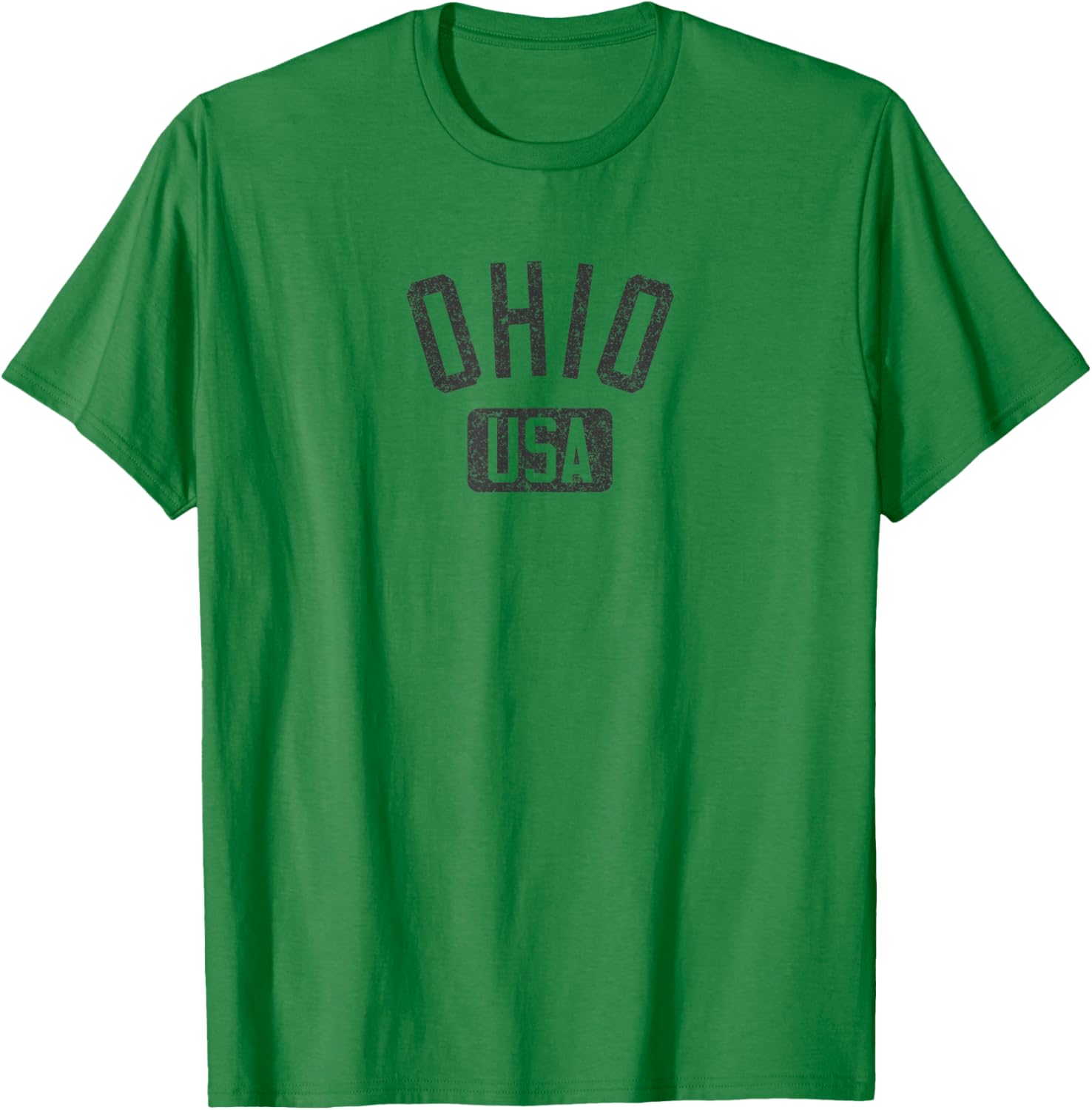 Ohio Arched Text Distressed Black Print T-Shirt for Casual Style Lovers - 6