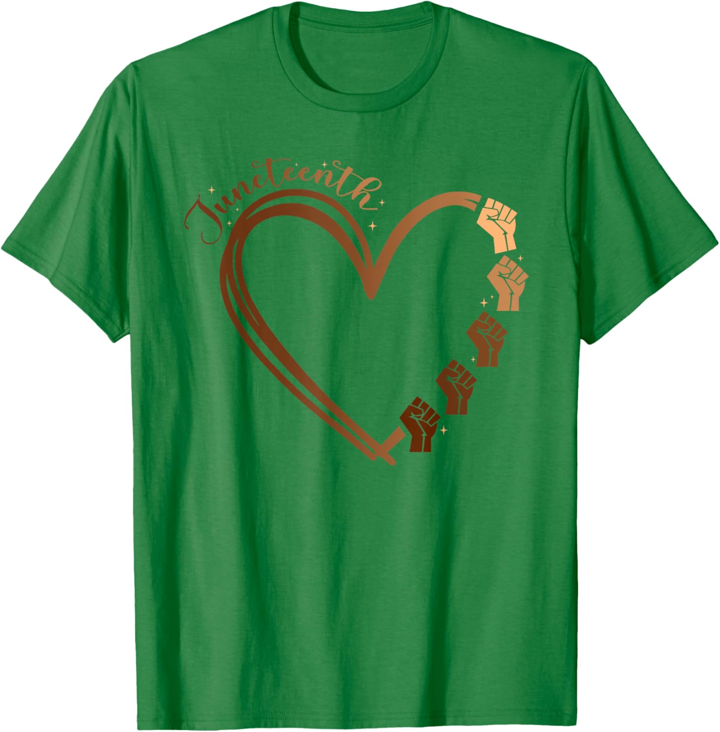 Juneteenth Heart Fist T-Shirt Celebrating Melanin and Black History Month - 13