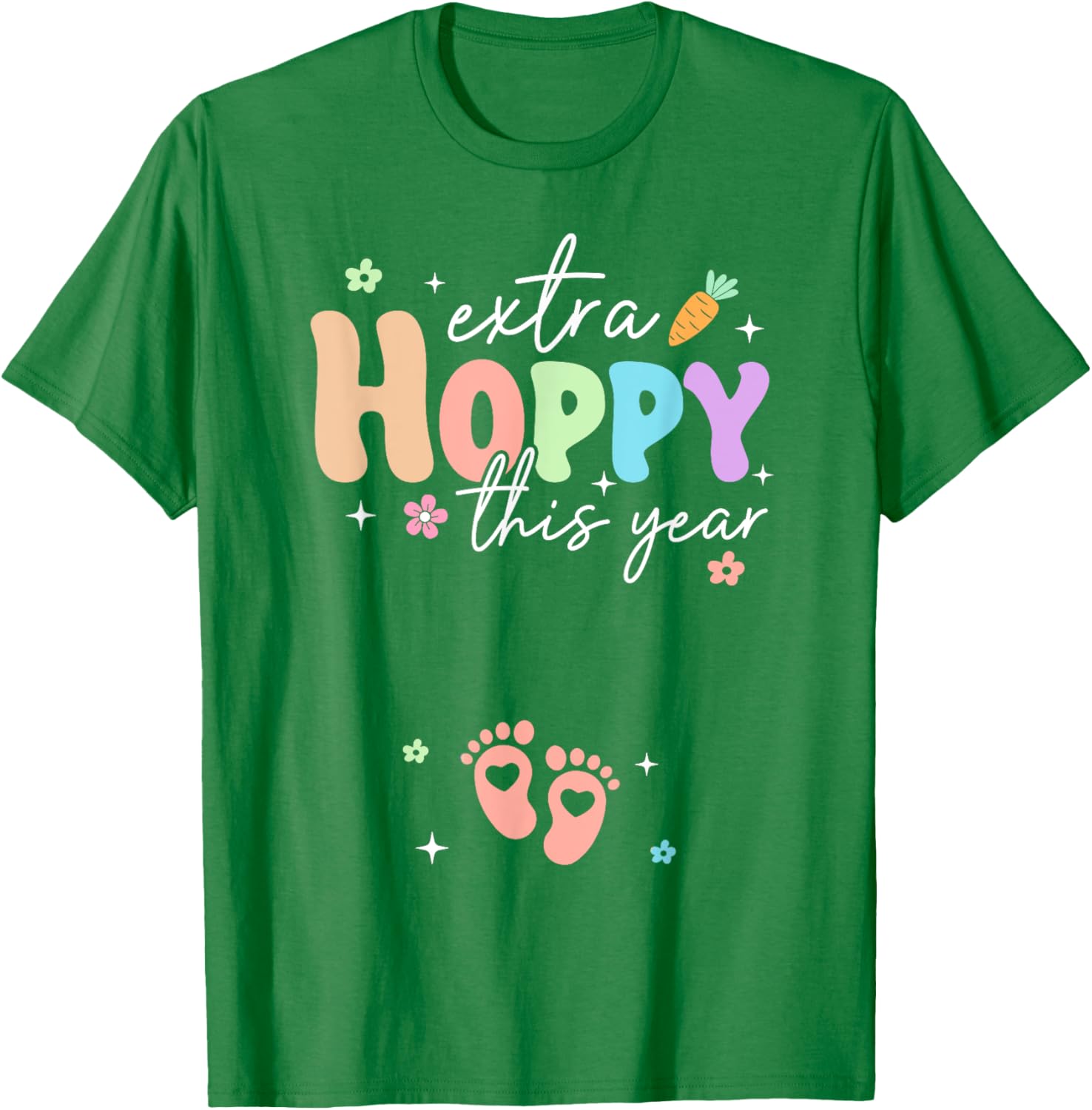 Expecting Baby Footprints Easter Day Gender Reveal T-Shirt for Moms - 9