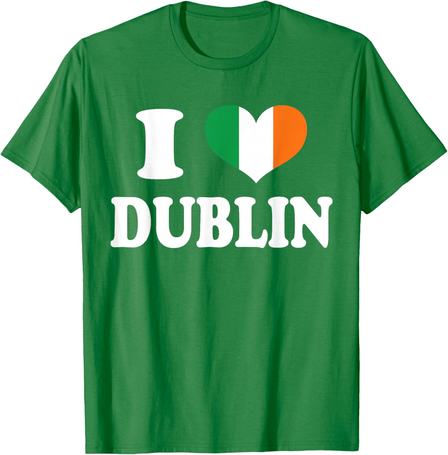 I Love Dublin St Patricks Day T-Shirt with Ireland Flag Heart Design - 12