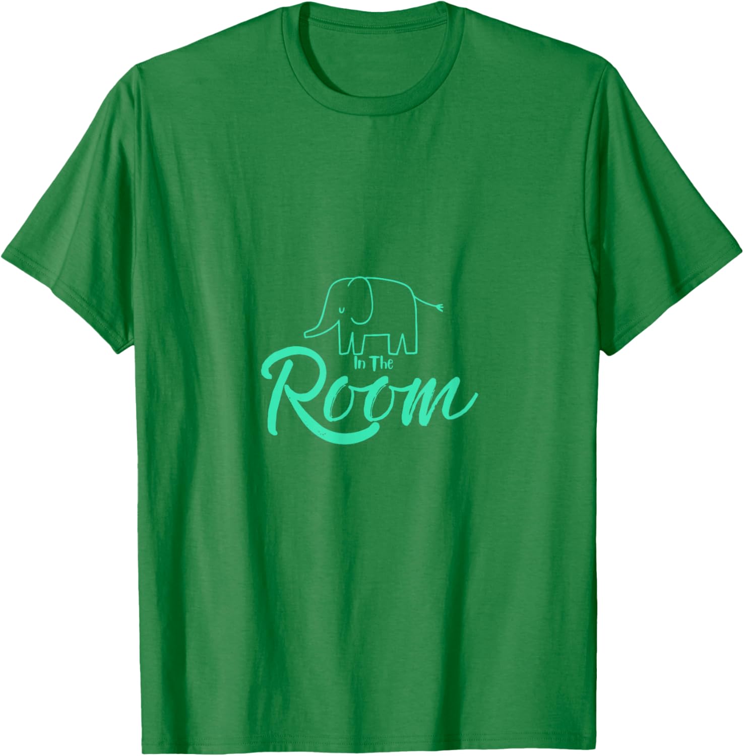 Unisex Elephant in the Room Tee Black Cotton Blend Short Sleeve T-Shirt - 17