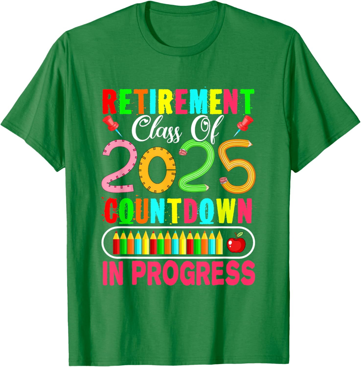 Colorful Retirement Class Of 2025 Countdown T-Shirt for Celebrations - 9