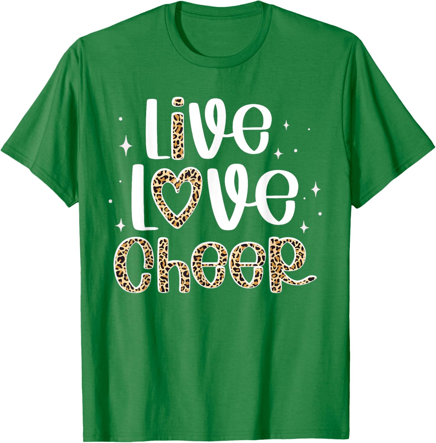 Cheerleader Live Love Cheer Leopard Print T-Shirt for Cheer Fans - 6