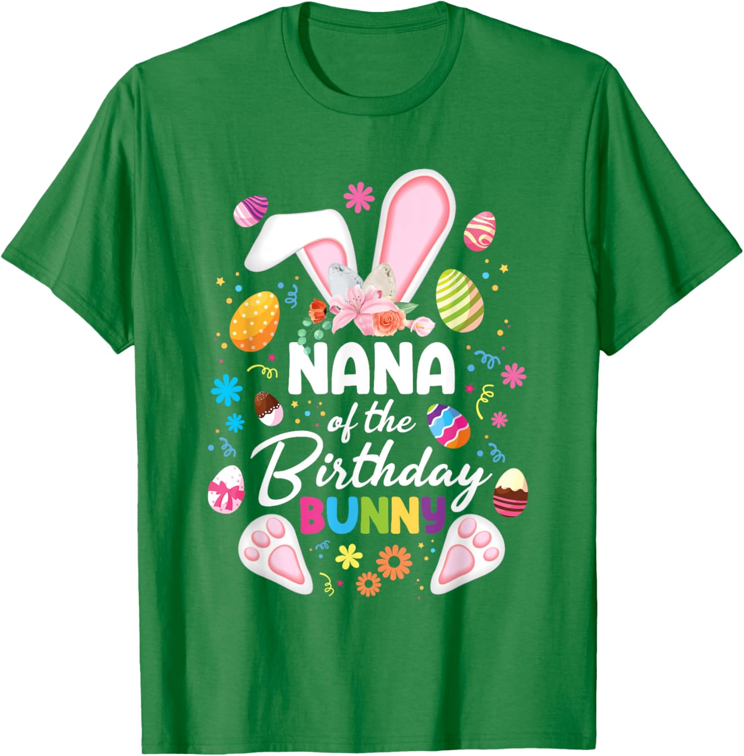 Nana Of The Birthday Bunny Easter Family Matching T-Shirt for Fun Celebrations - 8