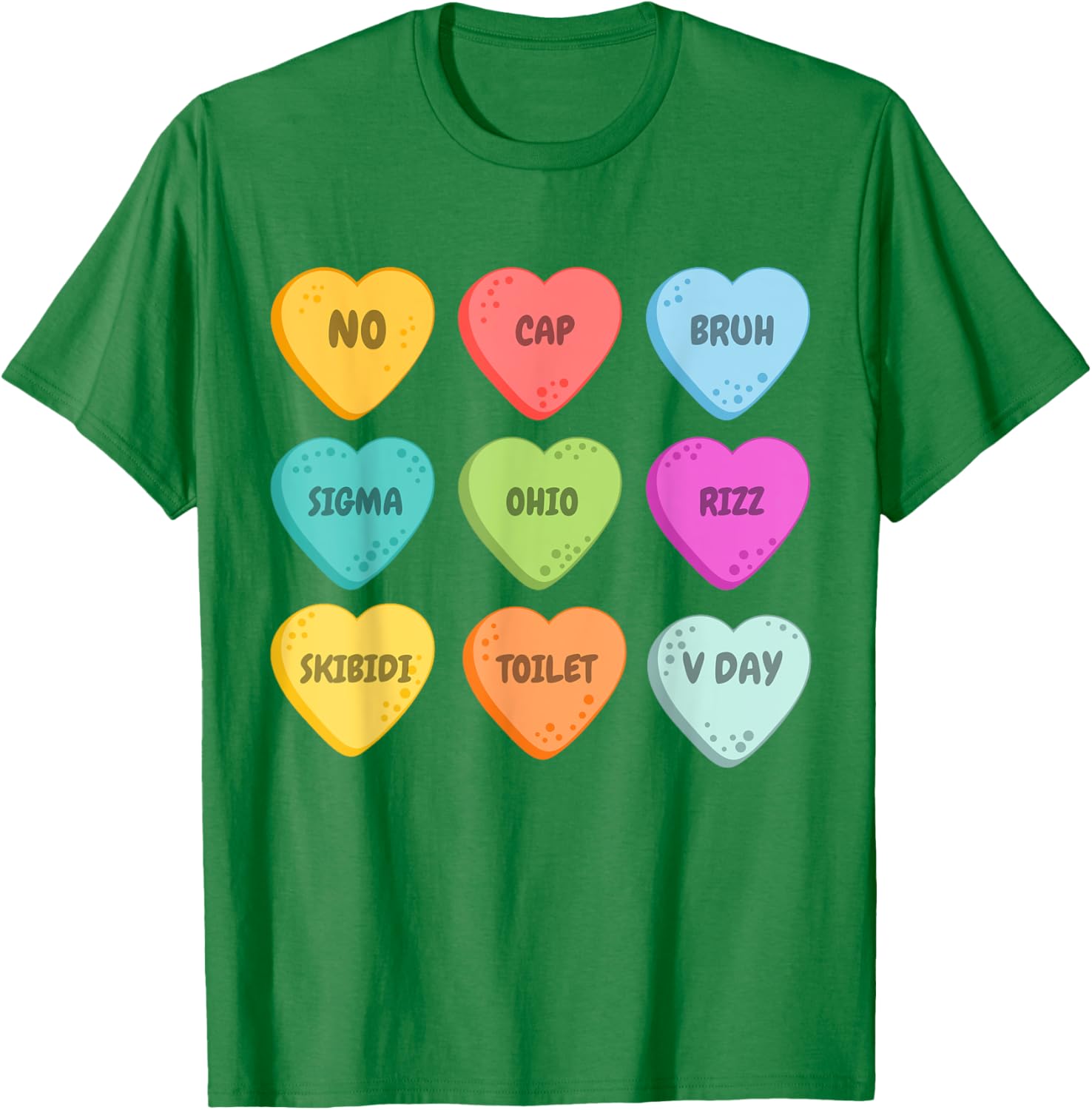 Skibidi Valentine's Day Rizz Candy Heart T-Shirt for Groovy Love Vibes - 8
