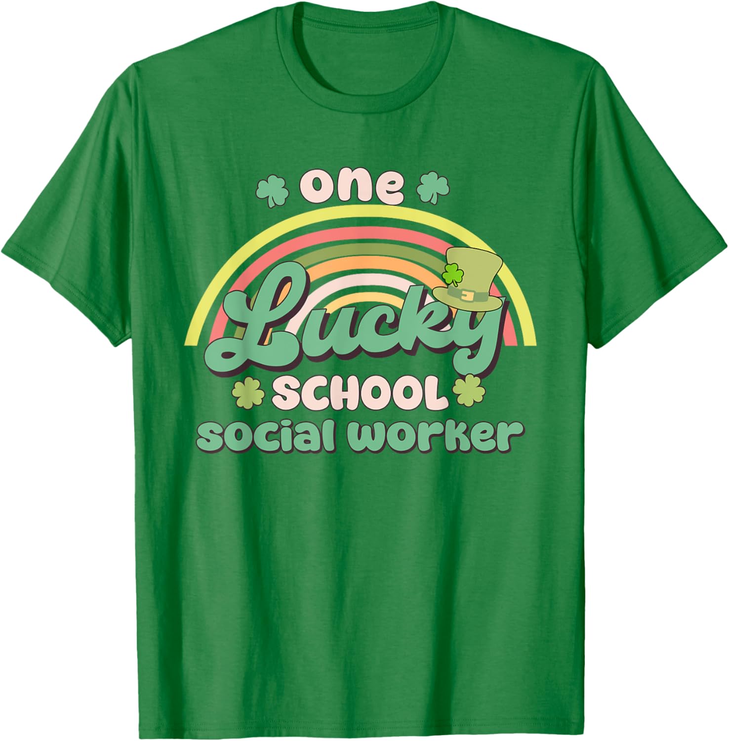 One Lucky School Social Worker St Patricks Day T-Shirt for Fun Celebration - 7