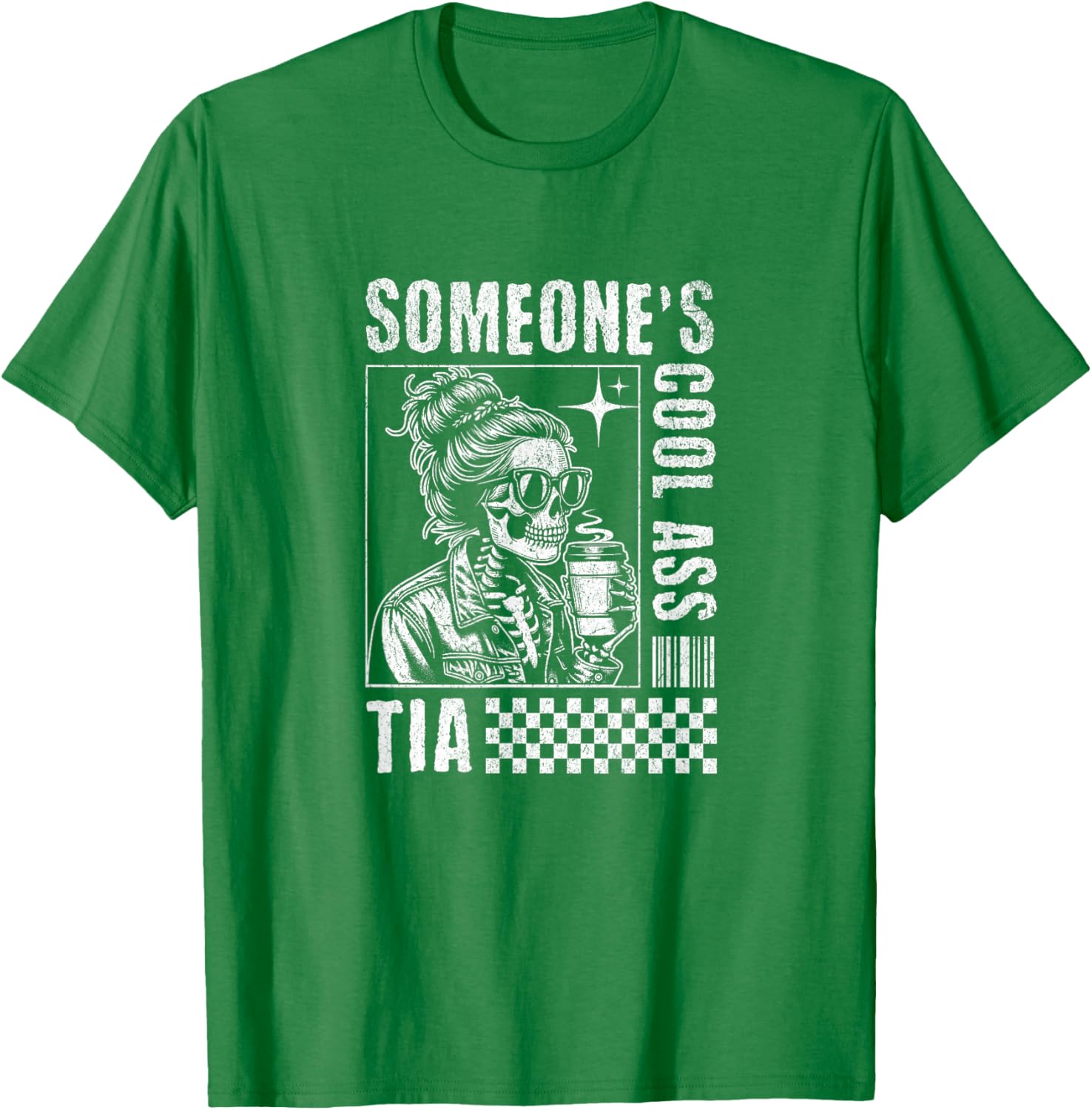 Funny Skeleton Coffee T-Shirt for Cool Tia - Perfect Gift Idea - 14