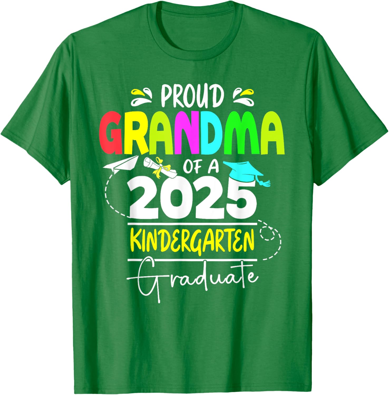 Proud Grandma 2025 Kindergarten Graduate T-Shirt for Celebrating Success - 8