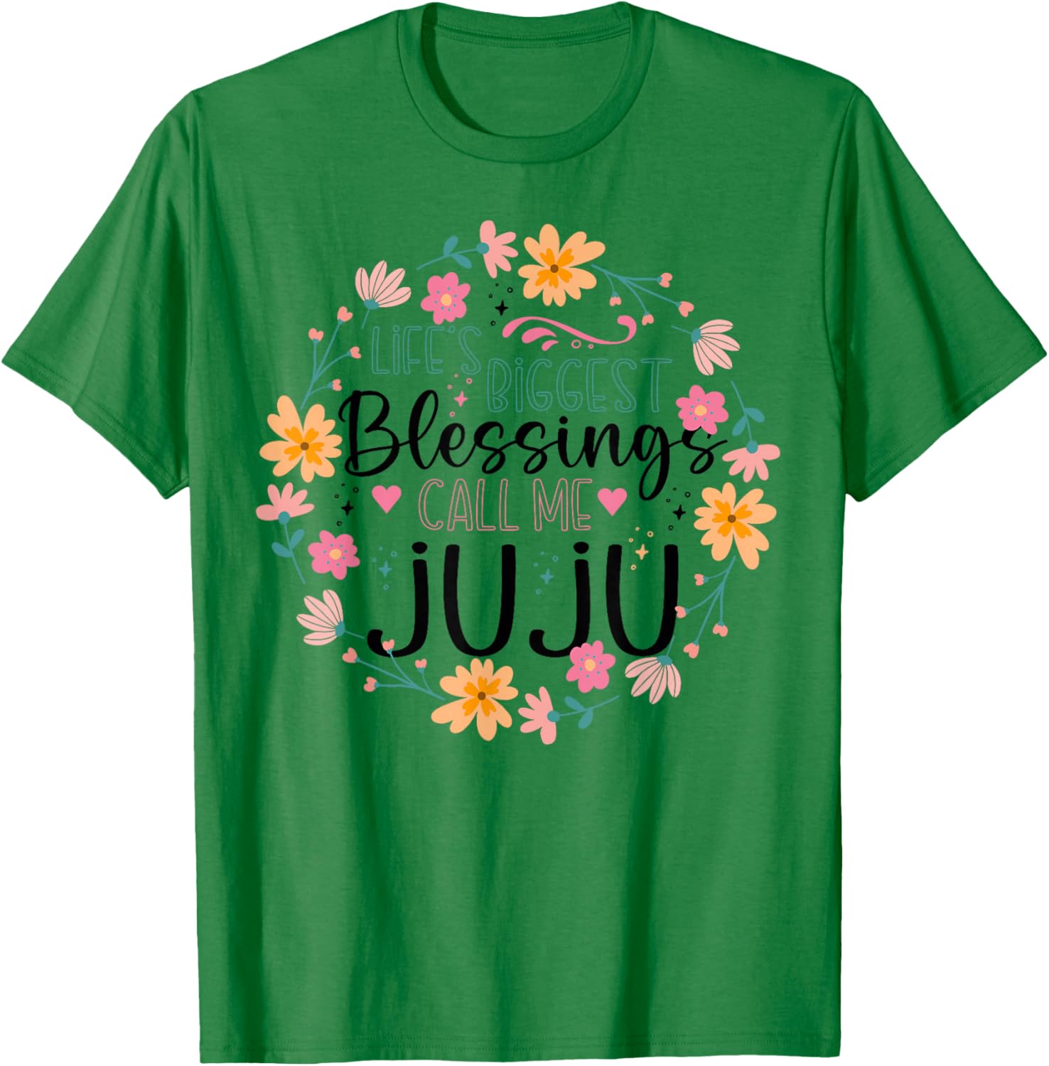 Floral Grandma T-Shirt Life's Greatest Blessings Call Me Juju Gift - 9