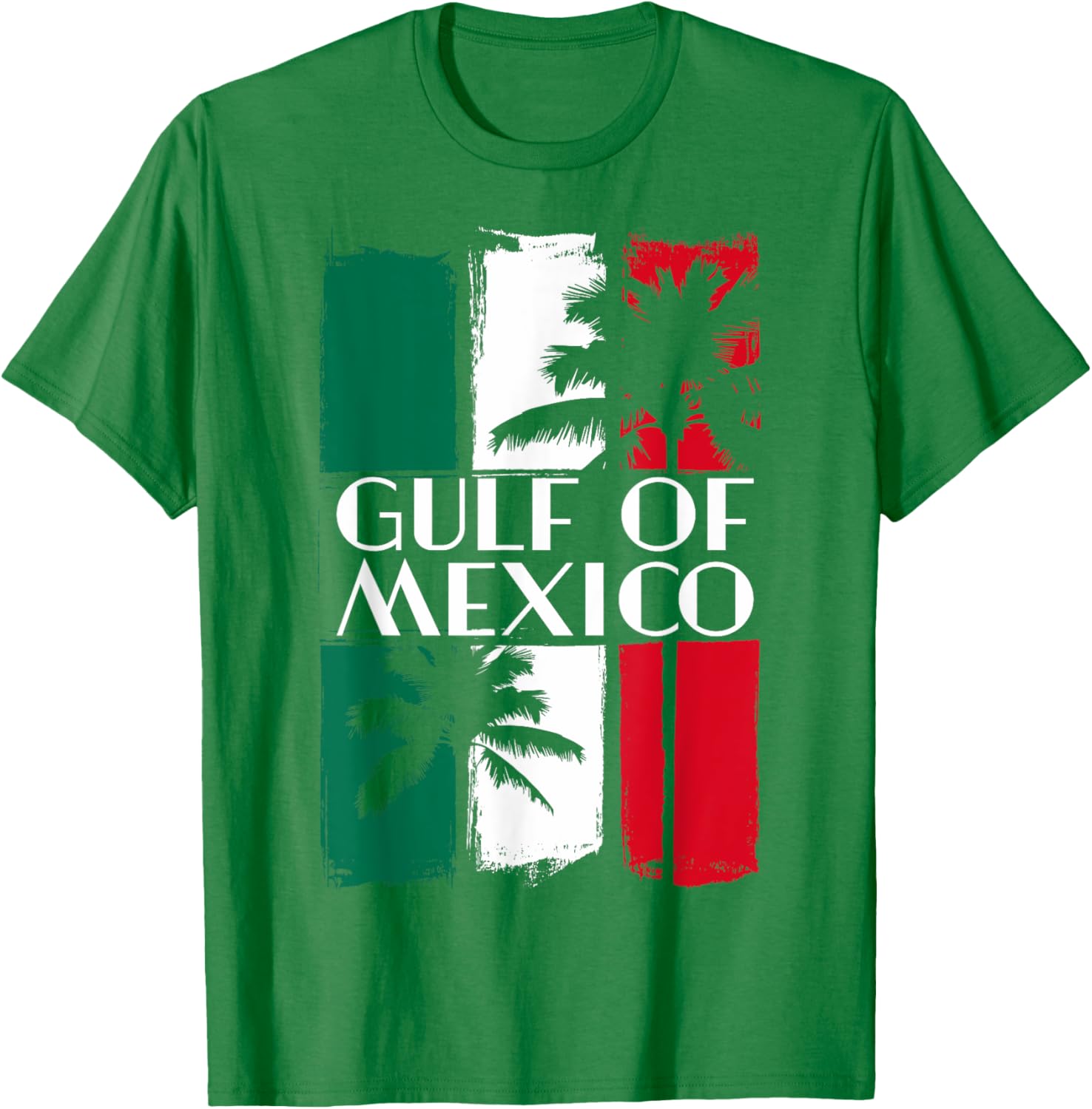 Gulf of Mexico T-Shirt with Mexican Flag Colors and Palm Trees - 20