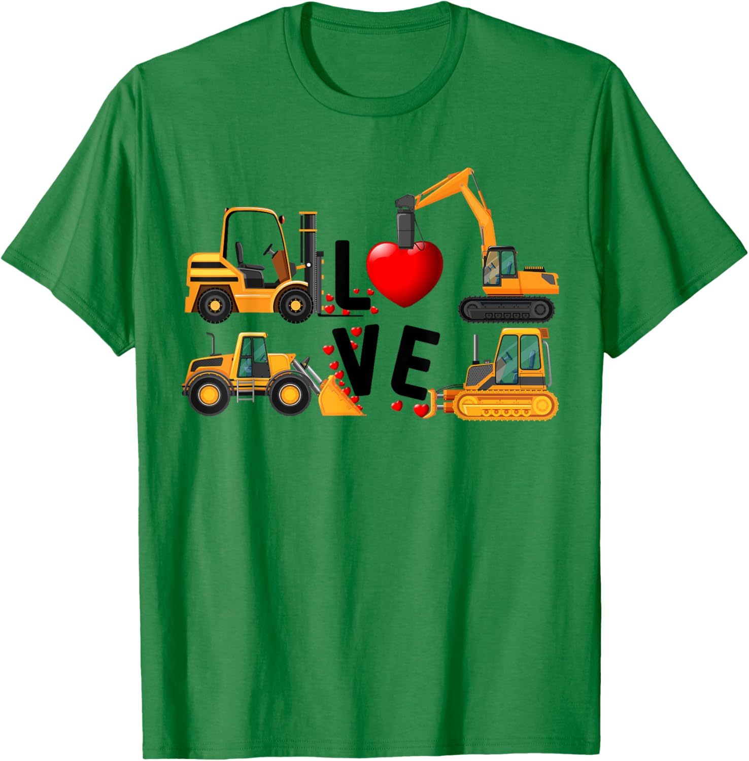 Cute Excavator Hearts Valentine's Day T-Shirt for Boys - Fun and Stylish! - 17