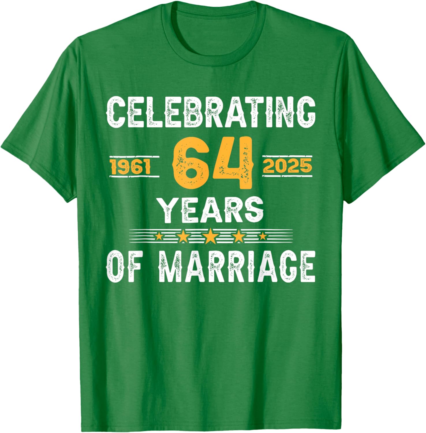 64th Wedding Anniversary T-Shirt for Couples Celebrating 64 Years of Love - 1