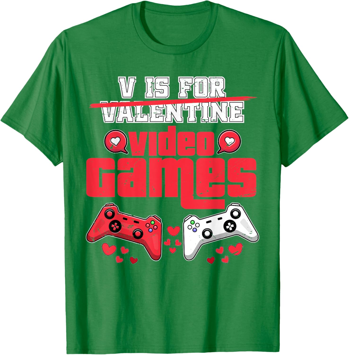 V Is For Video Games Men's Valentine's Day T-Shirt for Gamers - 18