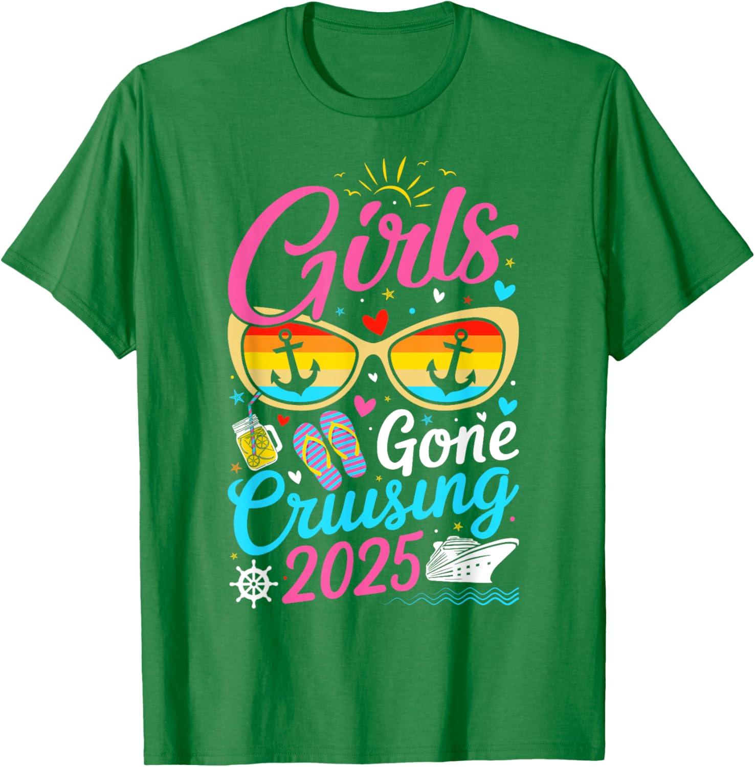 Girls Gone Cruising Vacation 2025 Party Cruise T-Shirt for Fun Adventures - 10