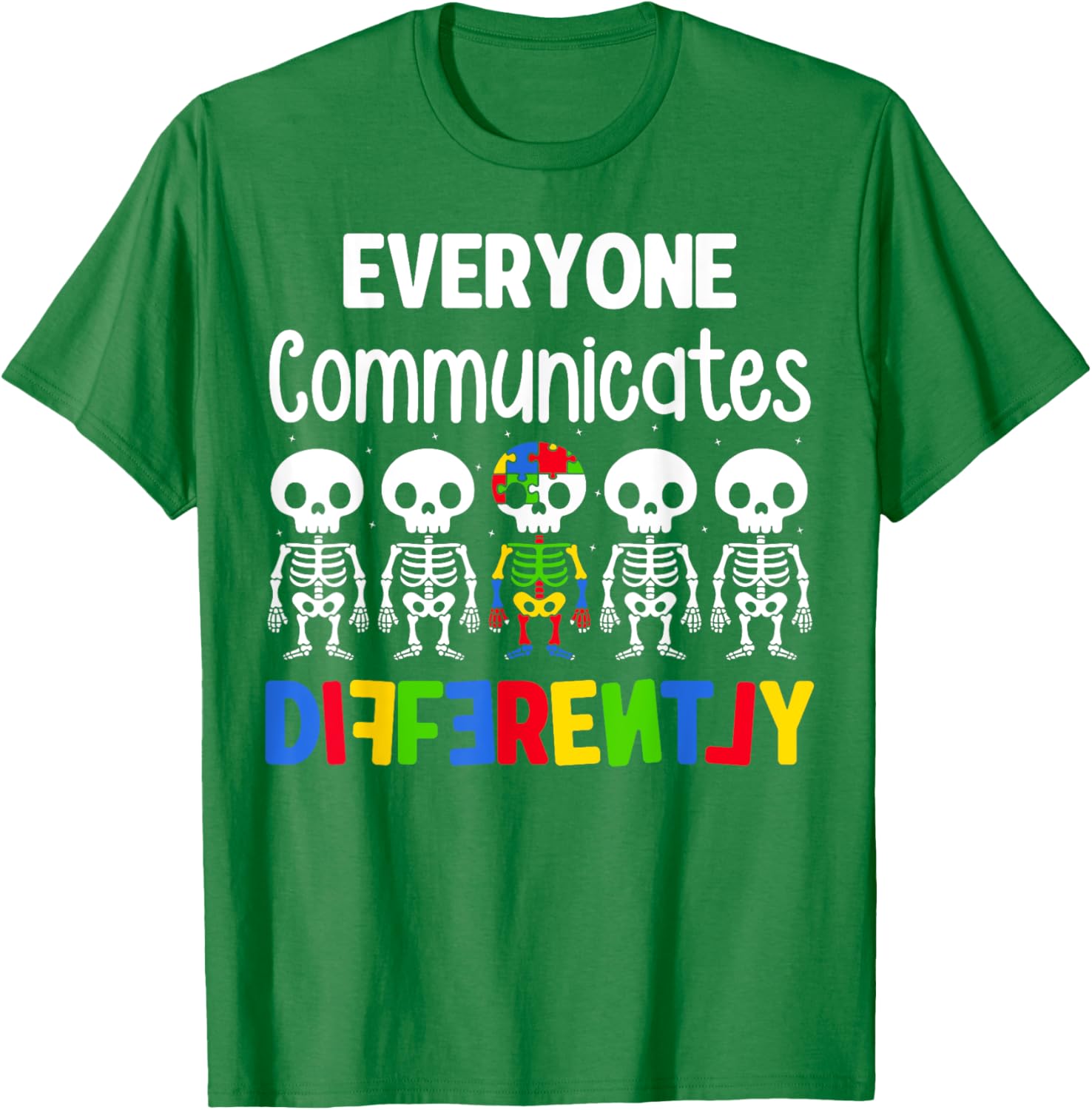 Everyone Communicates Differently Autism T-Shirt for Kids Fun and Inclusive - 6