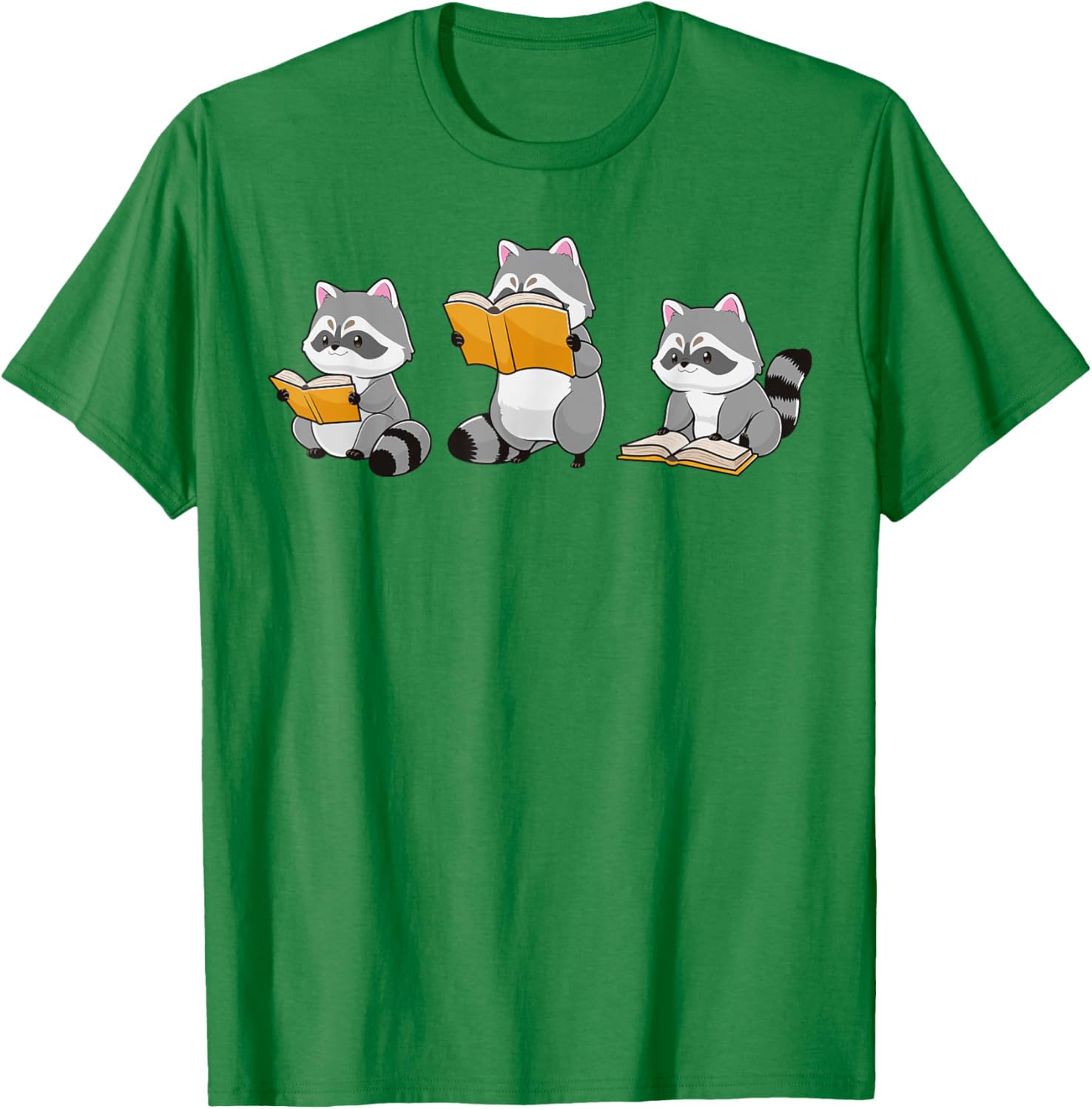 Cute Raccoon Reading Books T-Shirt for Book Lovers and Bookworms - 3