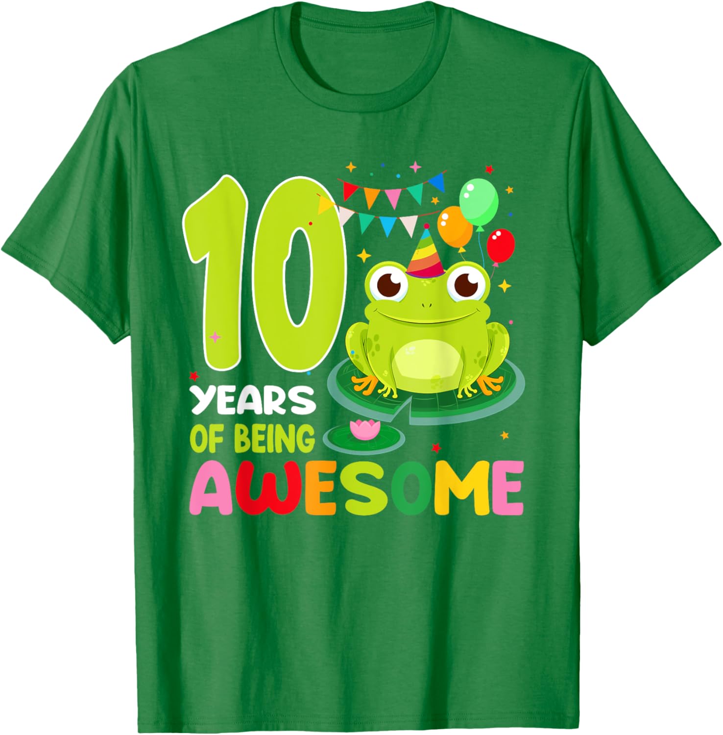 10th Birthday Frog Lover T-Shirt Celebrating 10 Years of Awesome Fun - 8