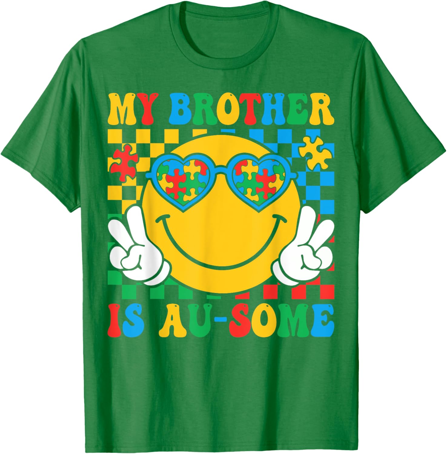 My Brother Is Awesome Autism Awareness T-Shirt for Sisters and Kids - 12