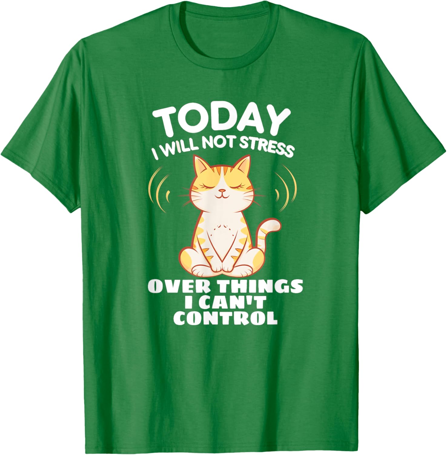 Today I Will Not Stress Yoga Cat T-Shirt for Relaxation and Peace - 9
