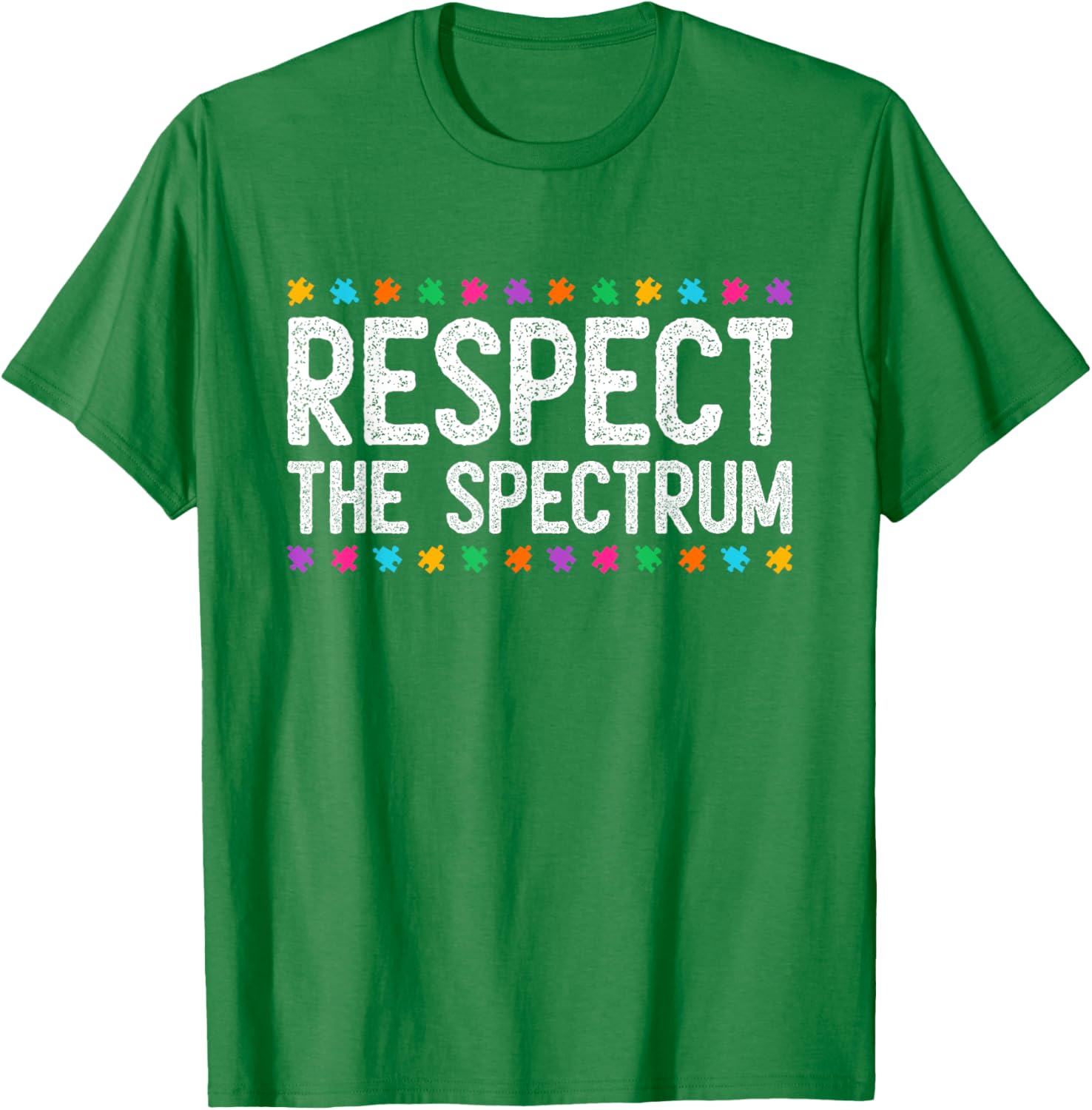 Respect The Spectrum Autism Awareness Puzzle Piece Warrior T-Shirt - 2