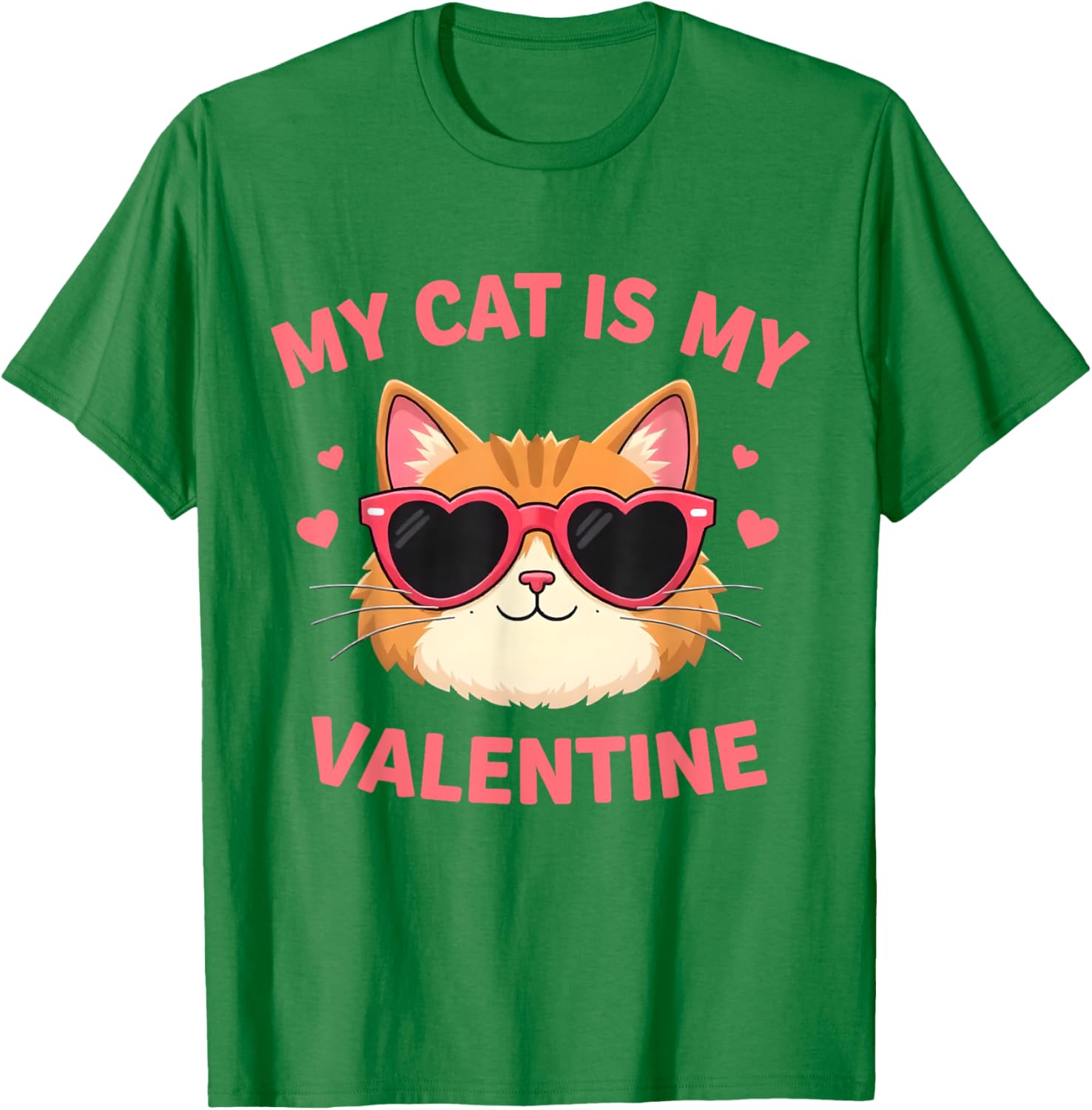 Cute Cat Lover Valentine's Day T-Shirt with Hearts for Cat Owners - 10