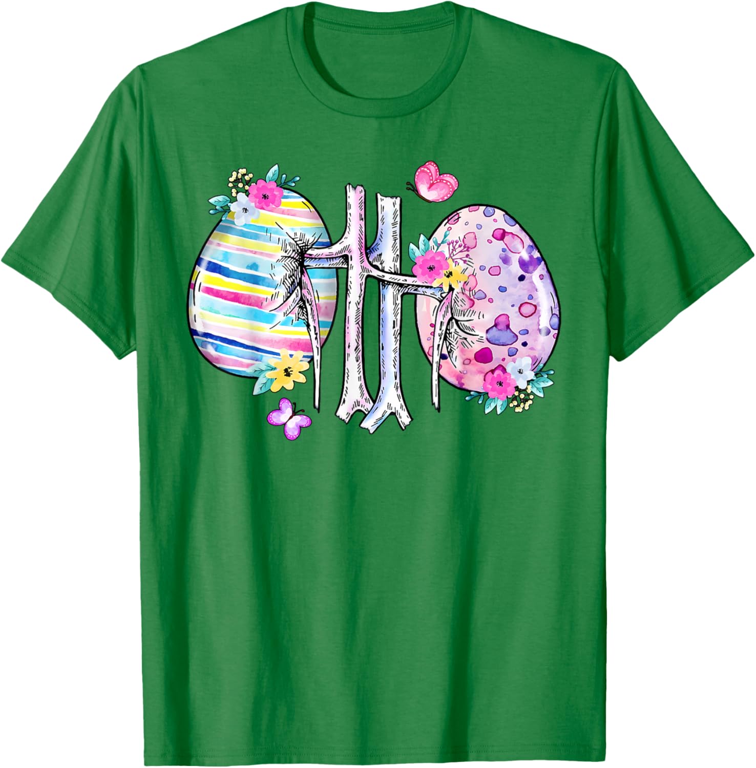 Floral Kidney Easter Egg T-Shirt for Dialysis Nurses and Technicians - 3
