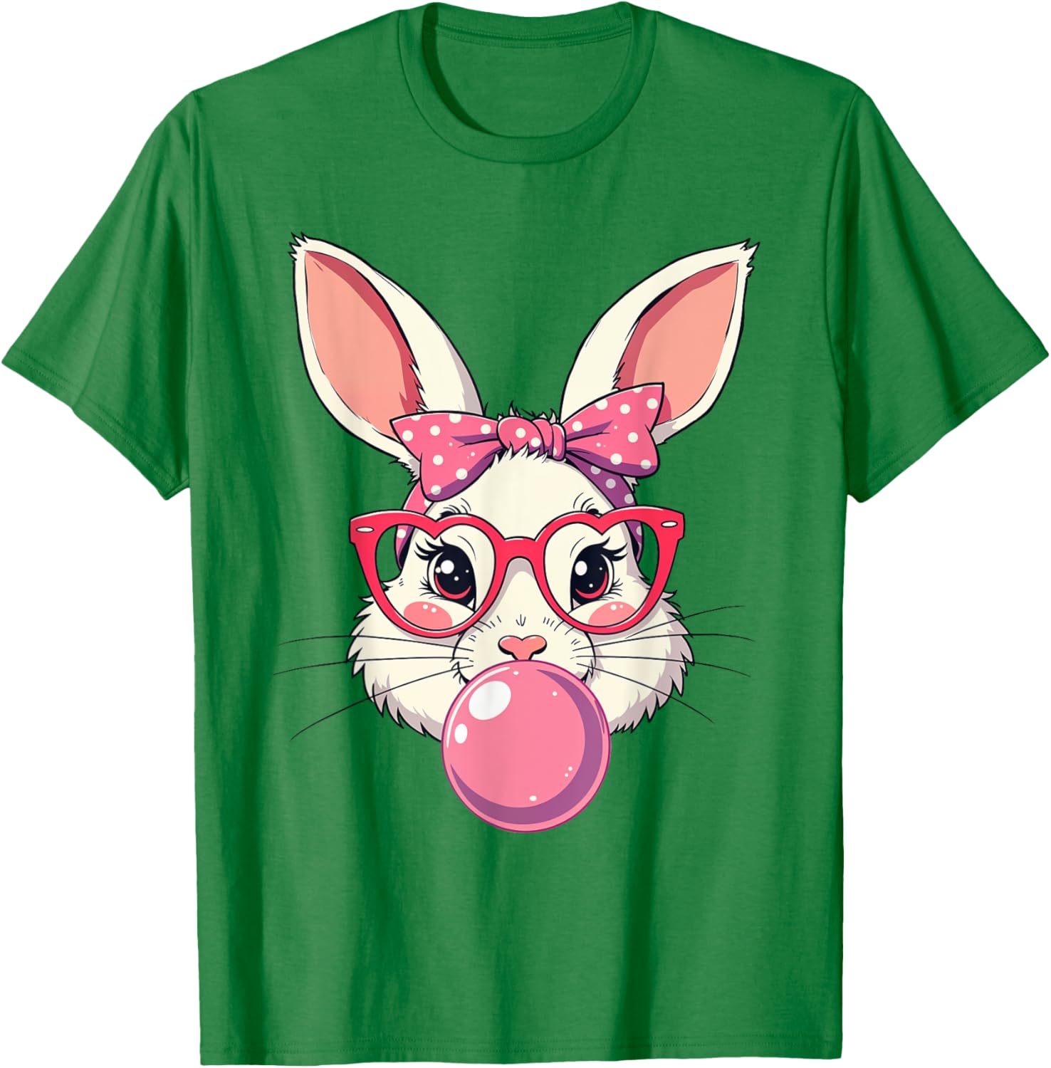 Cute Bunny Face Bow T-Shirt for Easter Fun - Kids and Adults Available - 15