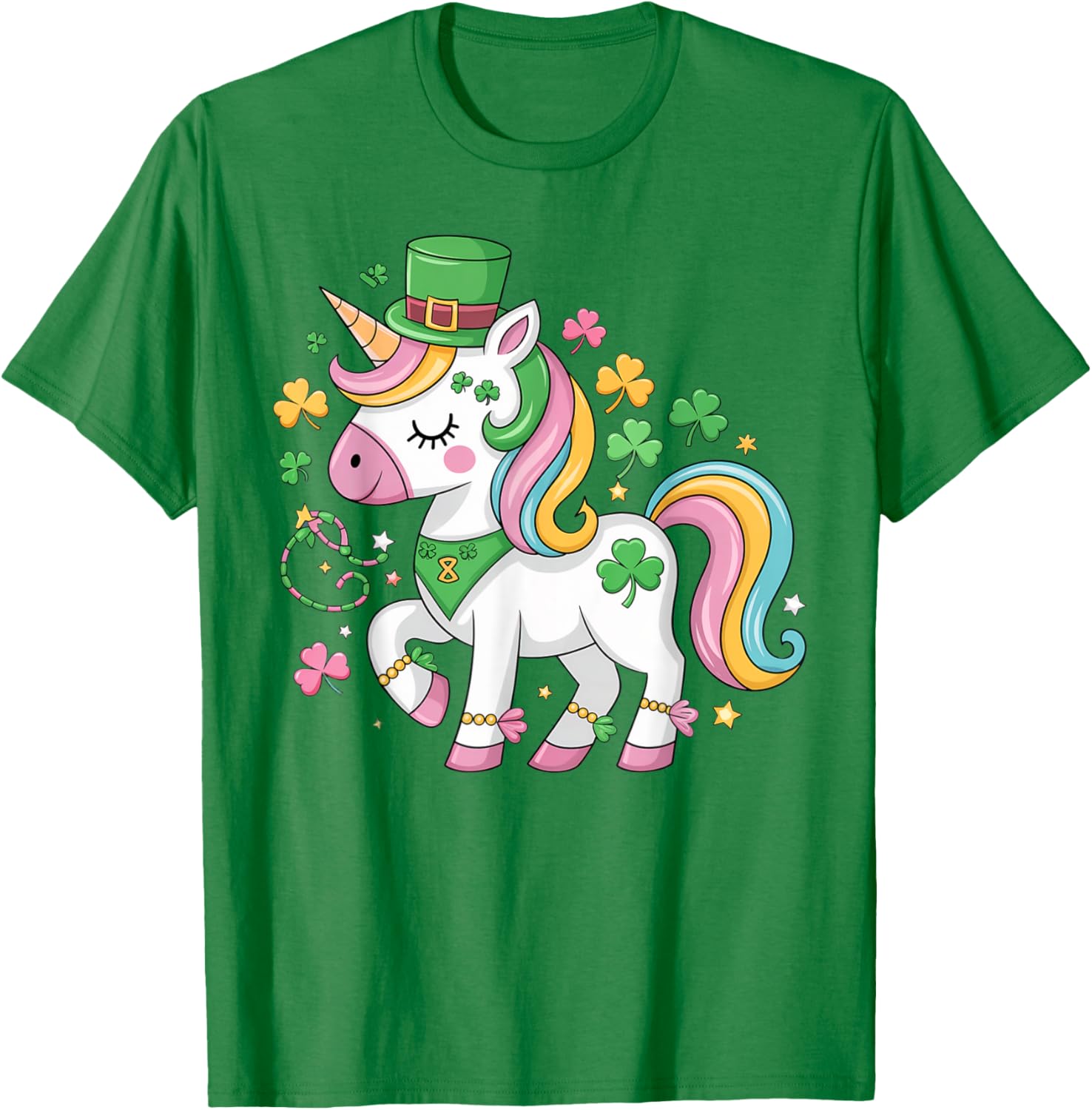 Cute Girls St Patricks Day Unicorn Shamrock Lepricorn T-Shirt for Kids - 14
