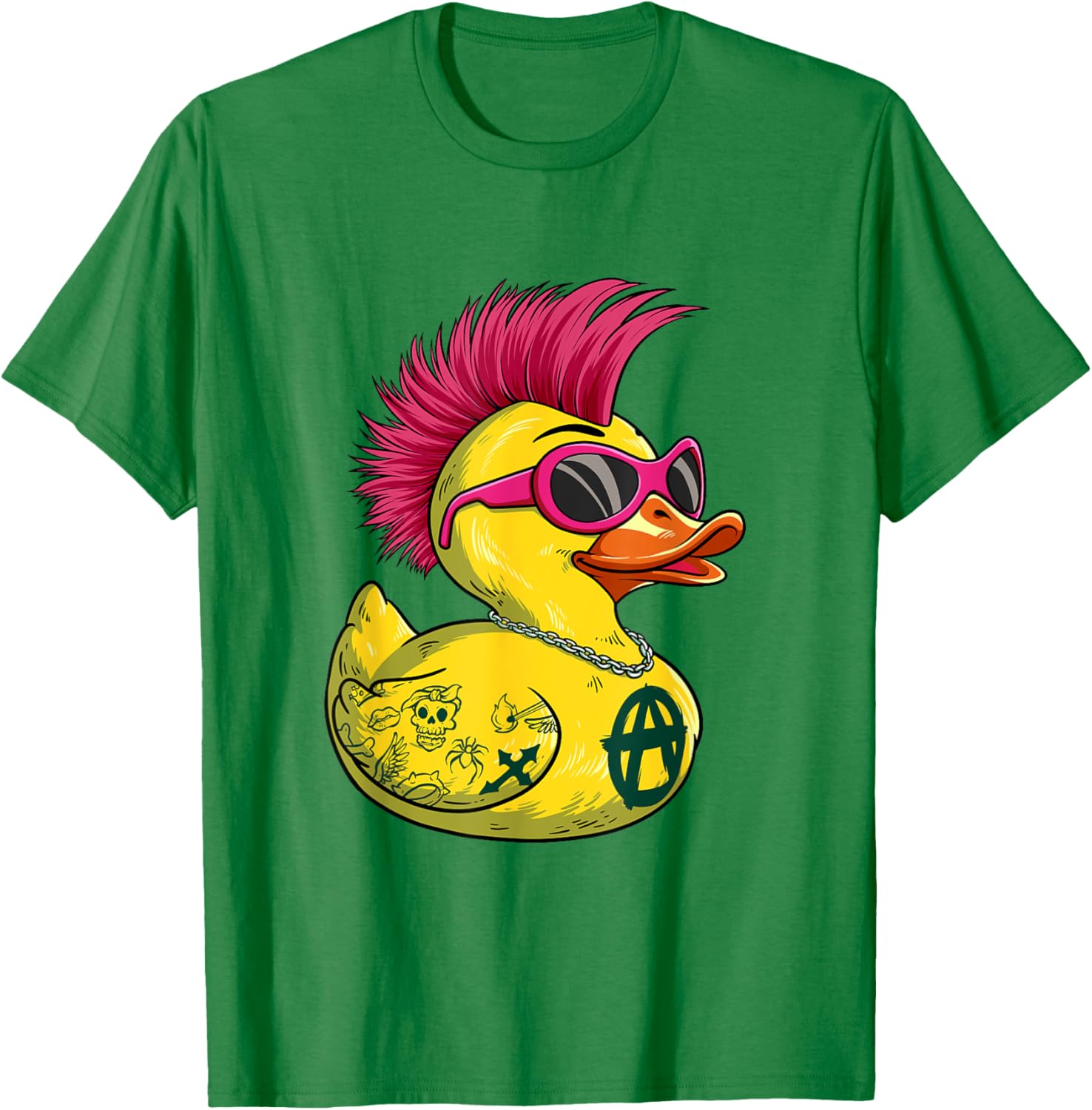 Punk Duck Rocker T-Shirt for Bold Style Lovers - Unique Fashion Statement - 17