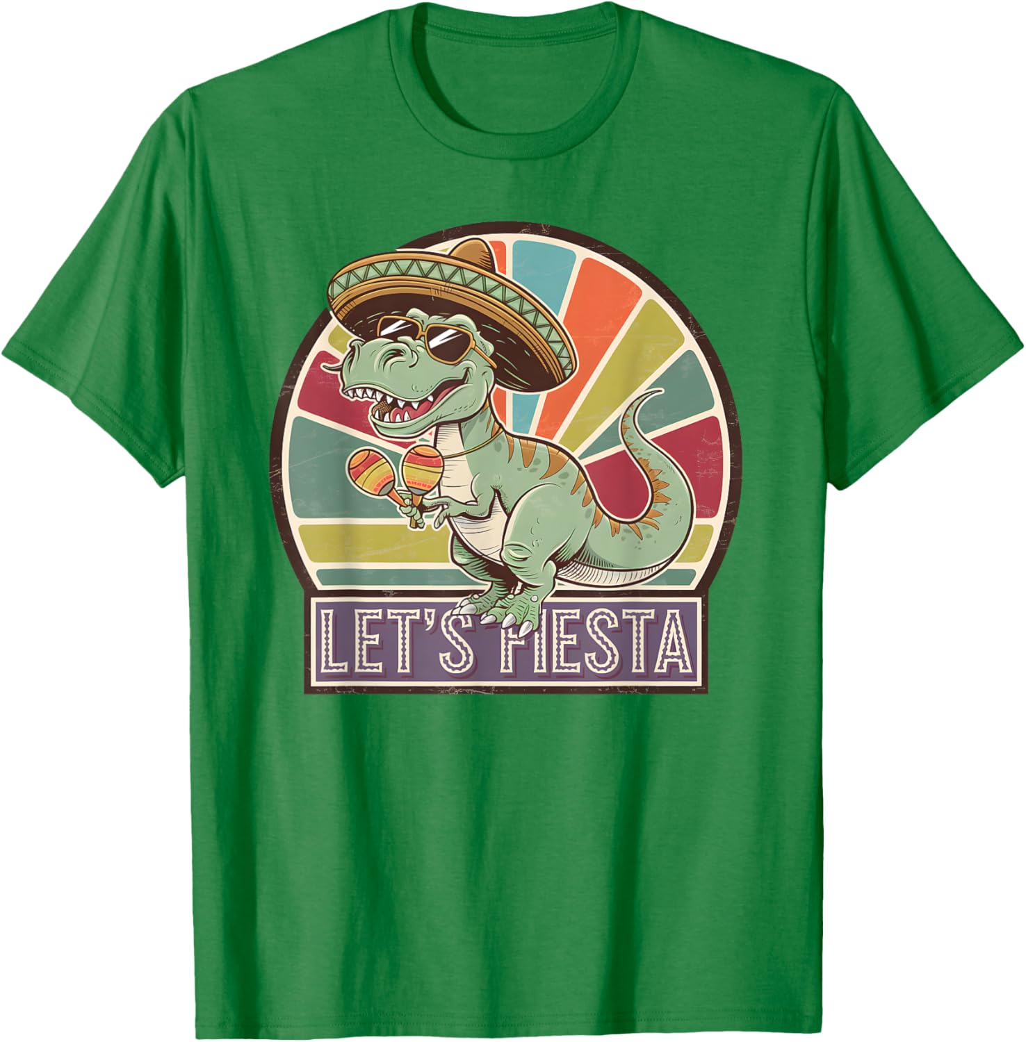 Lets Fiesta Mexican Dino T-Rex Cinco de Mayo Toddler Boys T-Shirt - 9