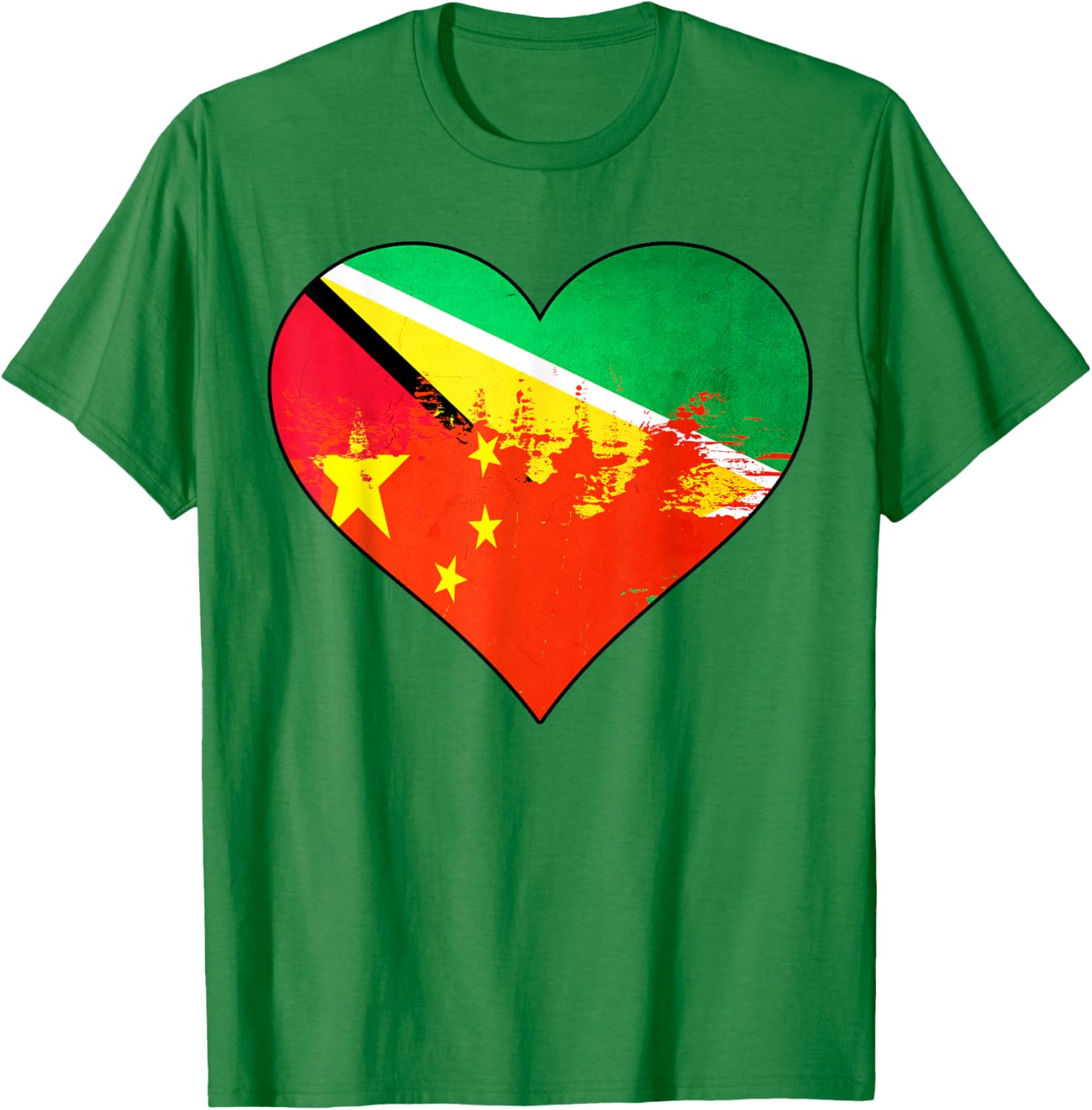 Guyanese and Chinese Heritage Flag T-Shirt for Cultural Pride and Style - 3